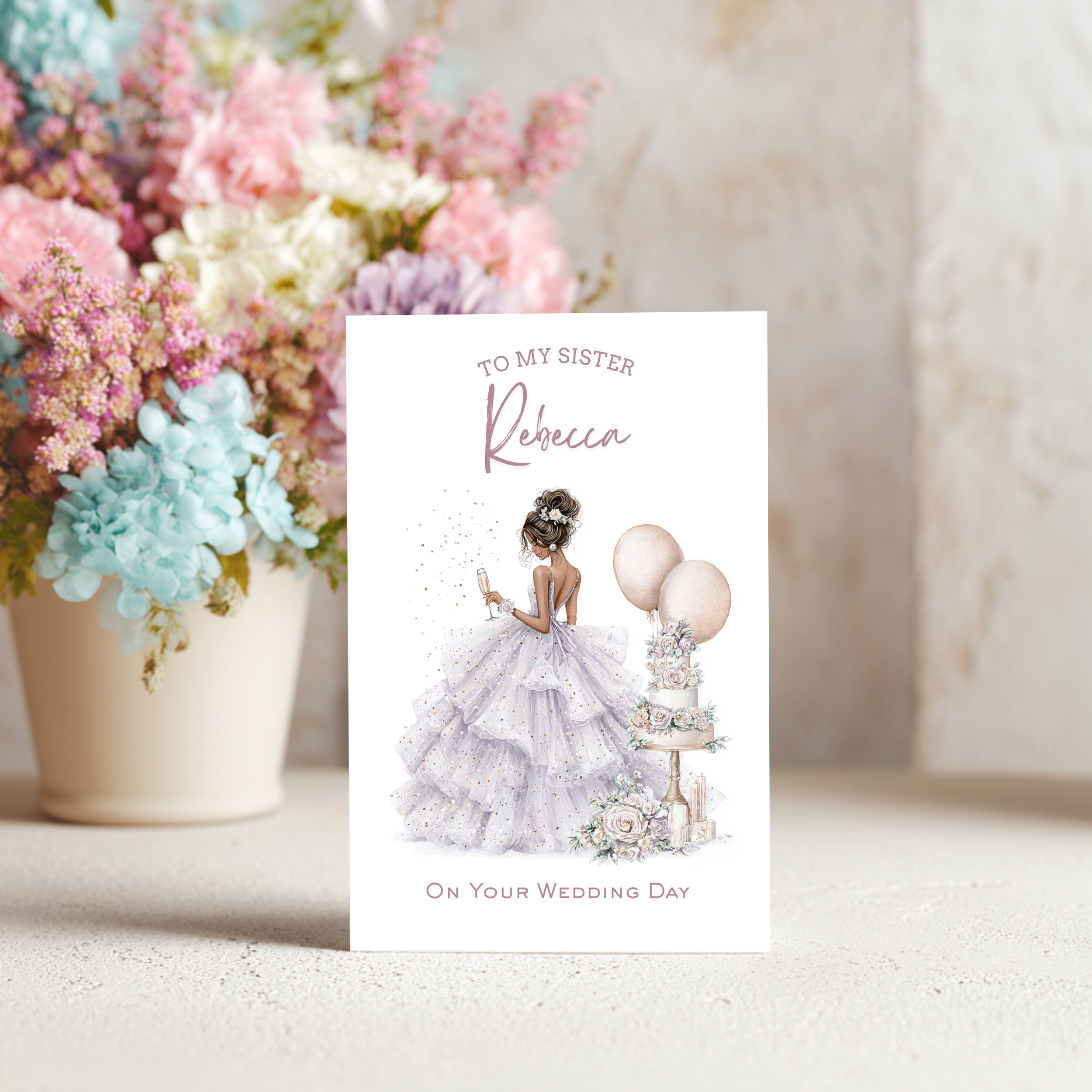 Personalised Sister Wedding Day Card