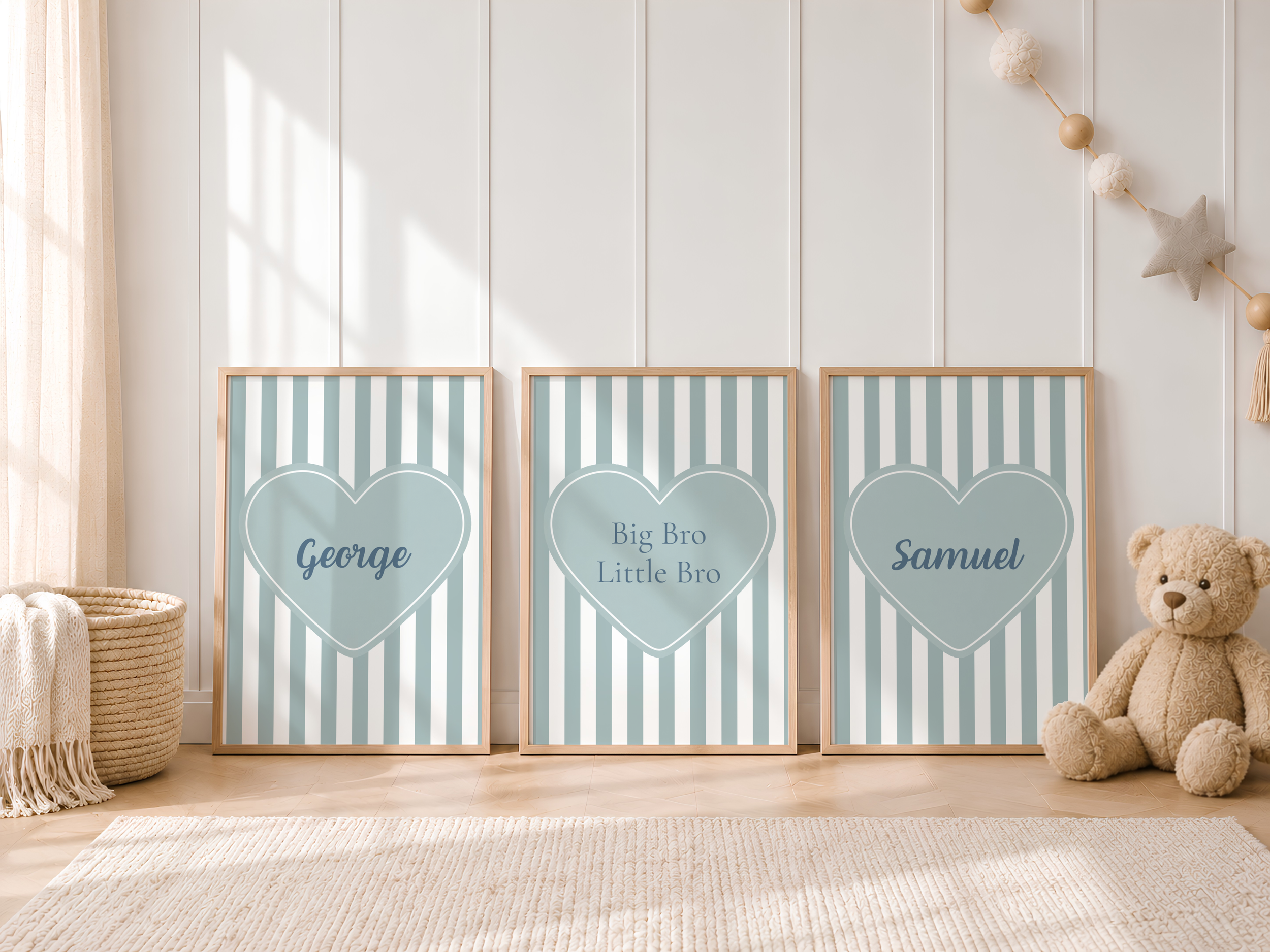 Sage Green Sibling Print Set