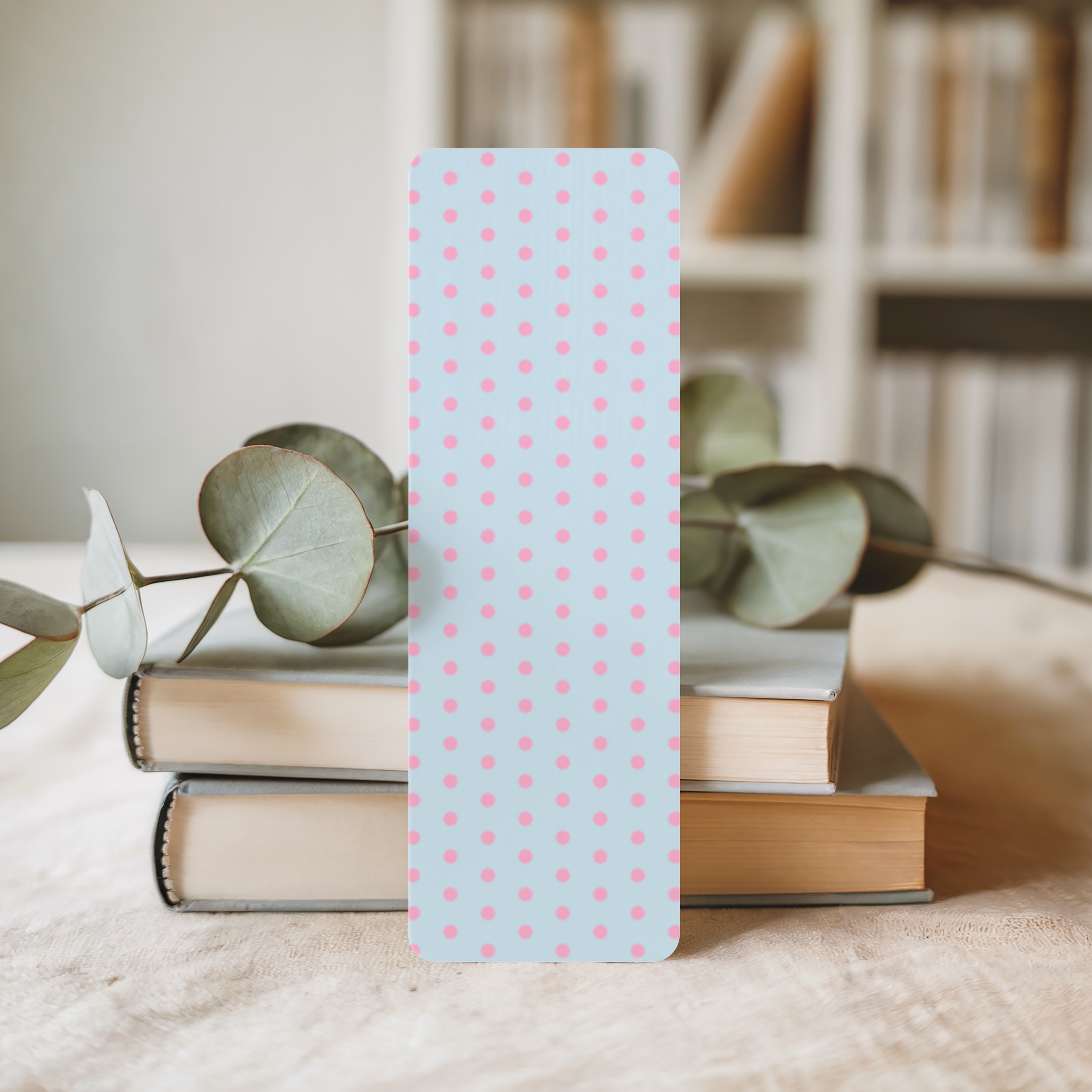 Blue & Pink Polka Dot Bookmark