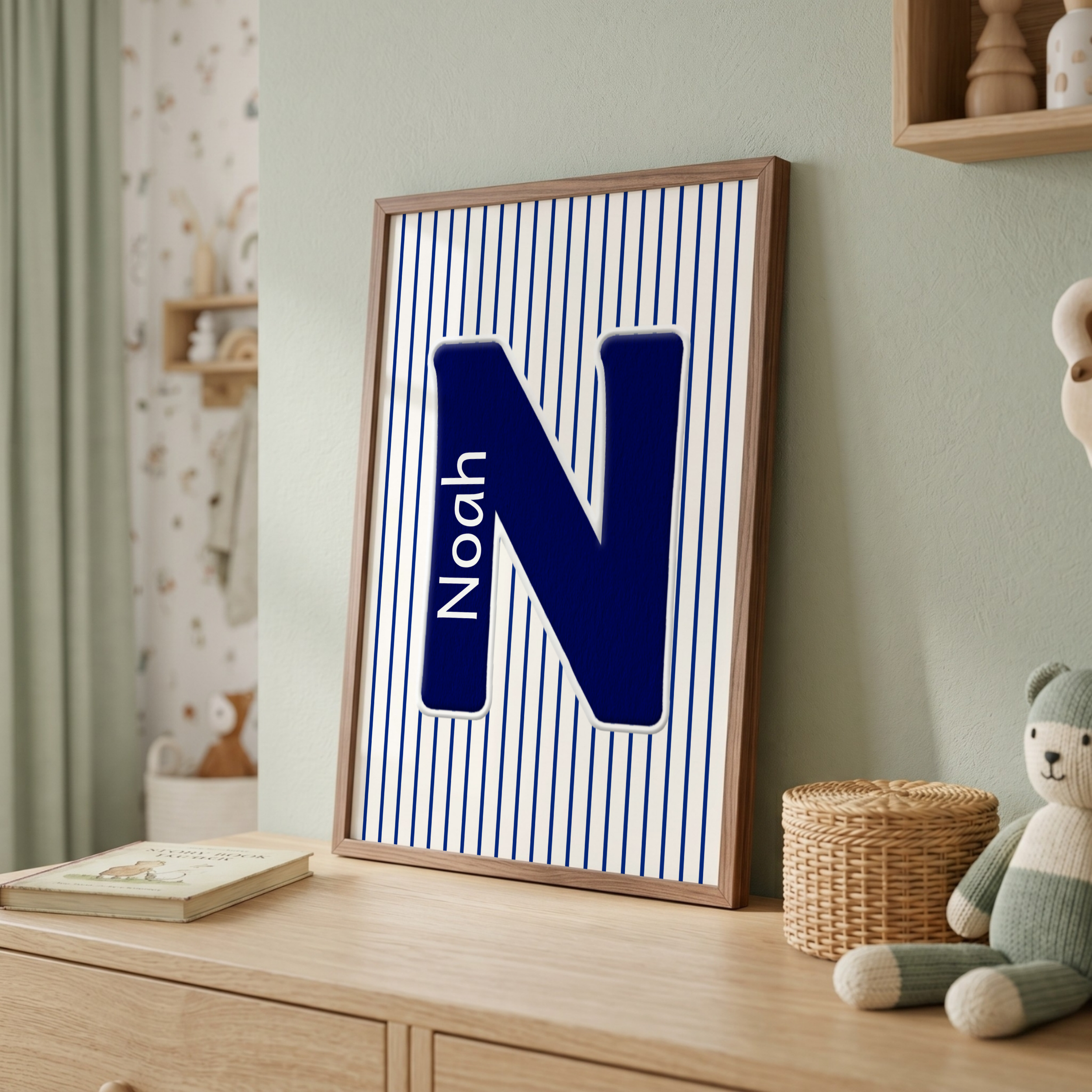 Baseball Stripe Letter Print