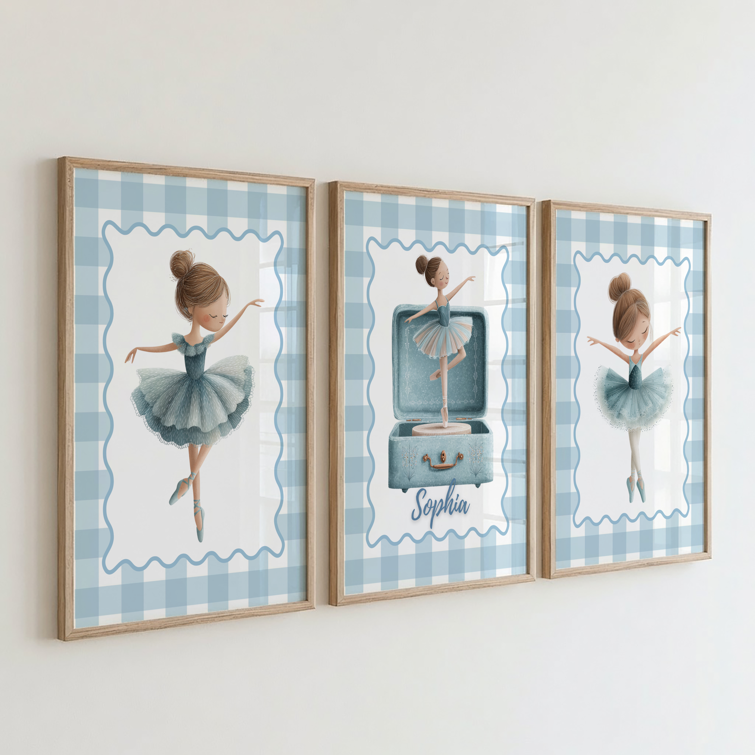 Blue Ballet Music Box Print Set