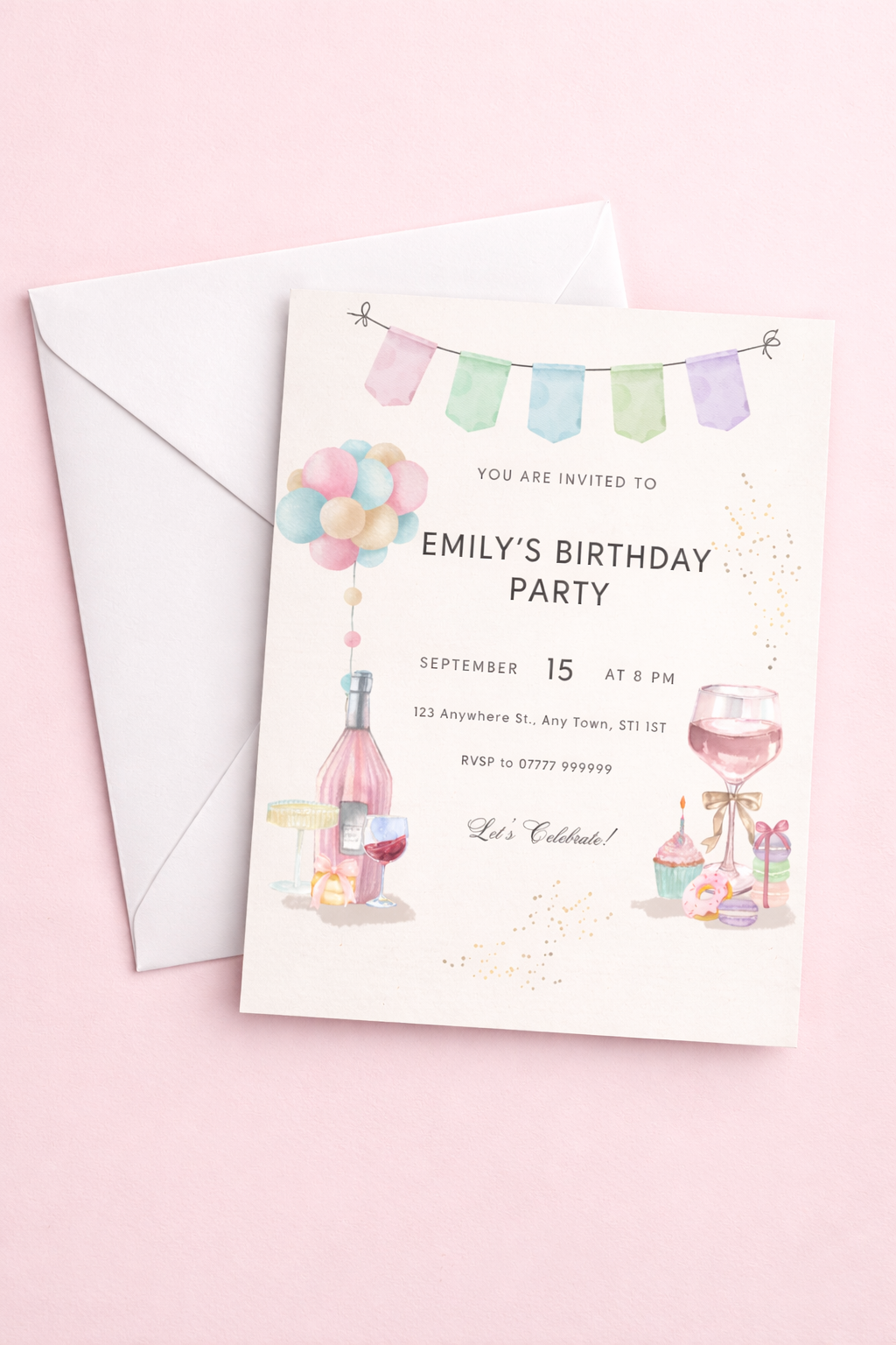 Personalised Drinks & Treats Party Invitations