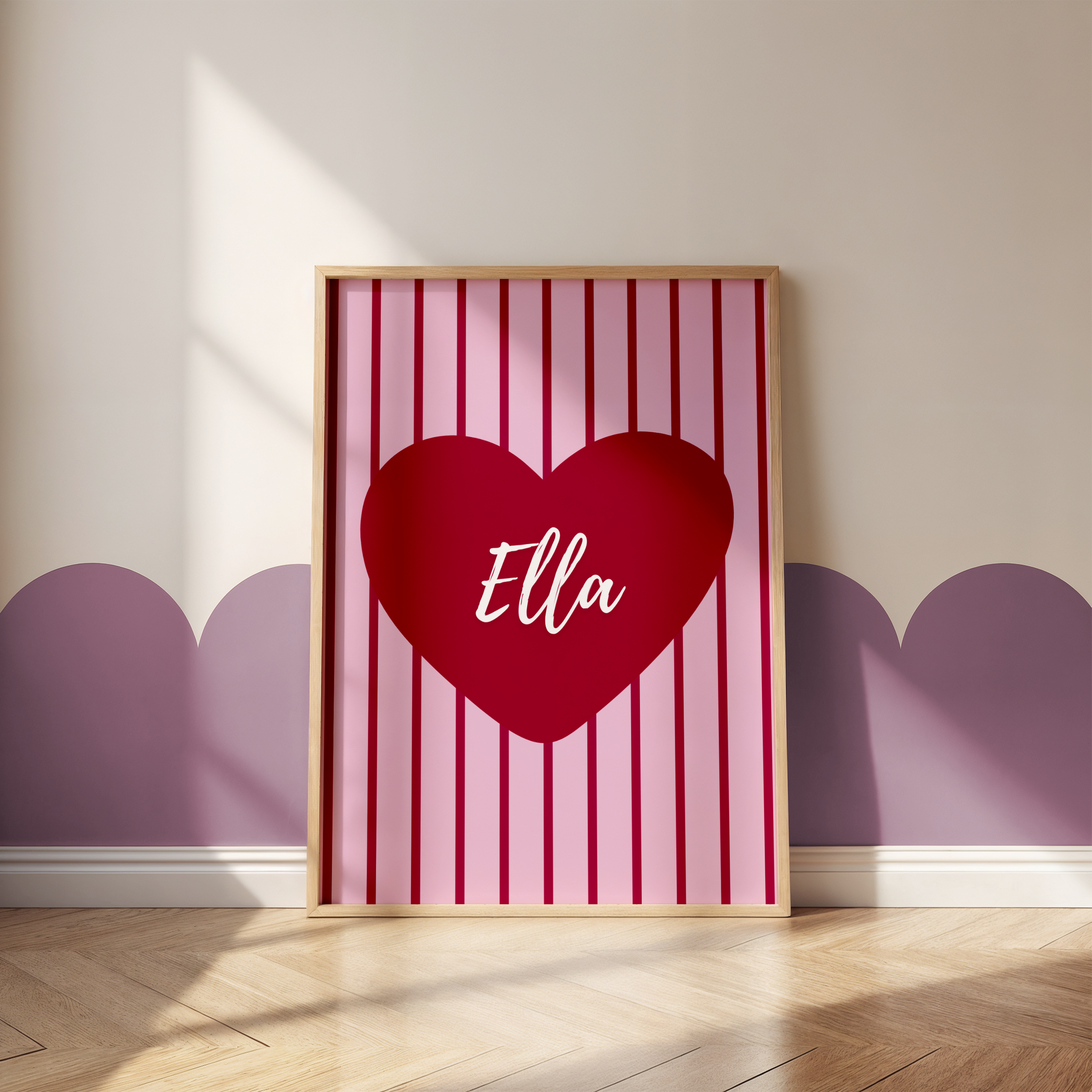 Pink Stripe Name Print