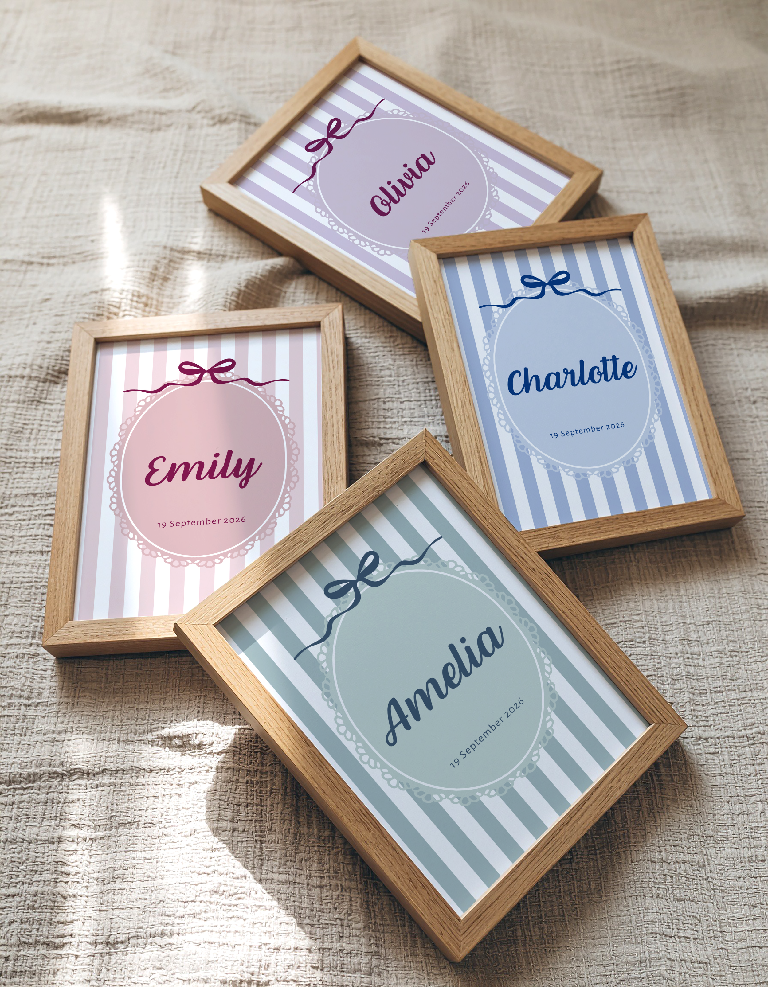 Pastel Striped Personalised Name Print