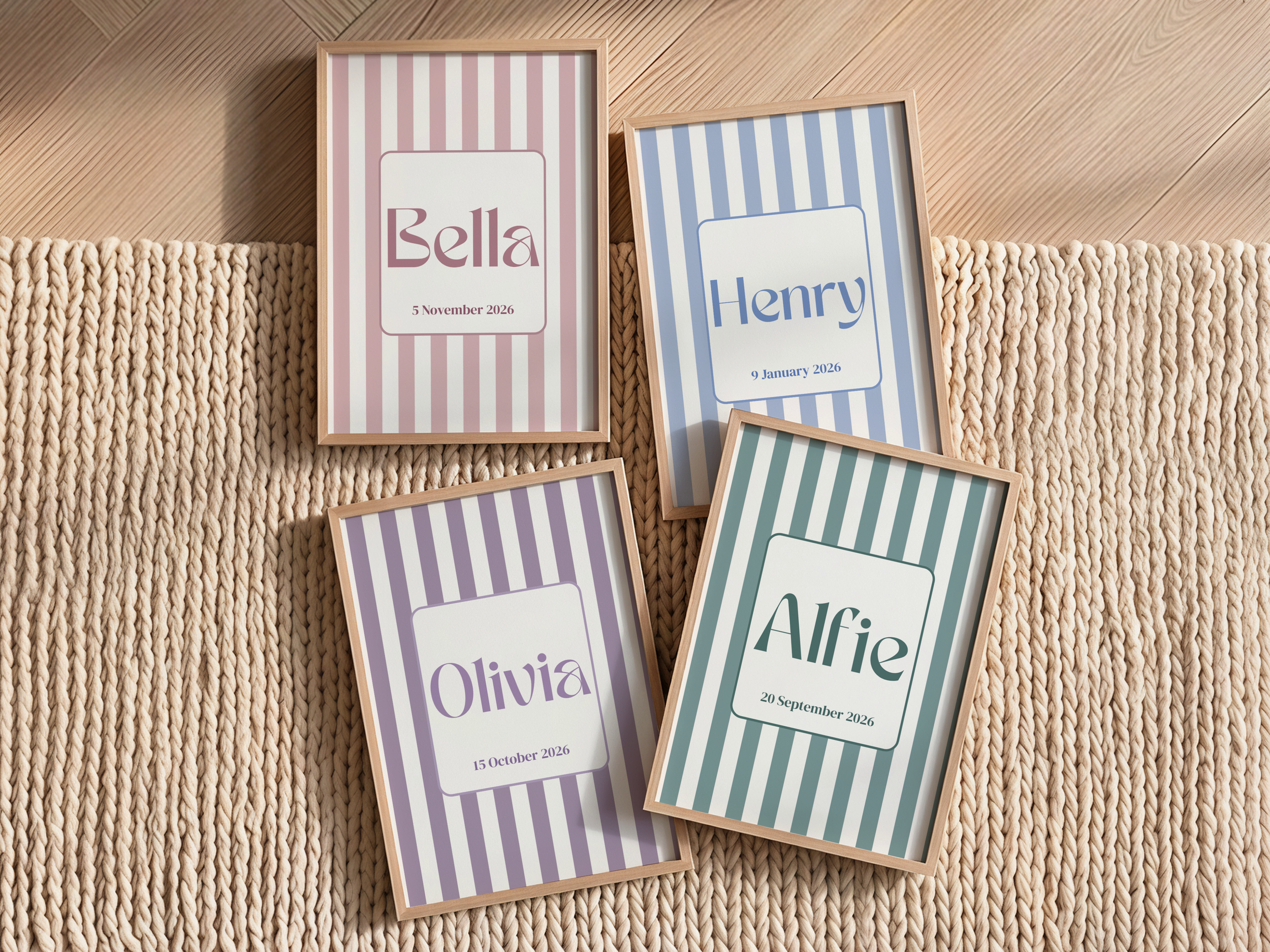 Stripe Personalised Name Print