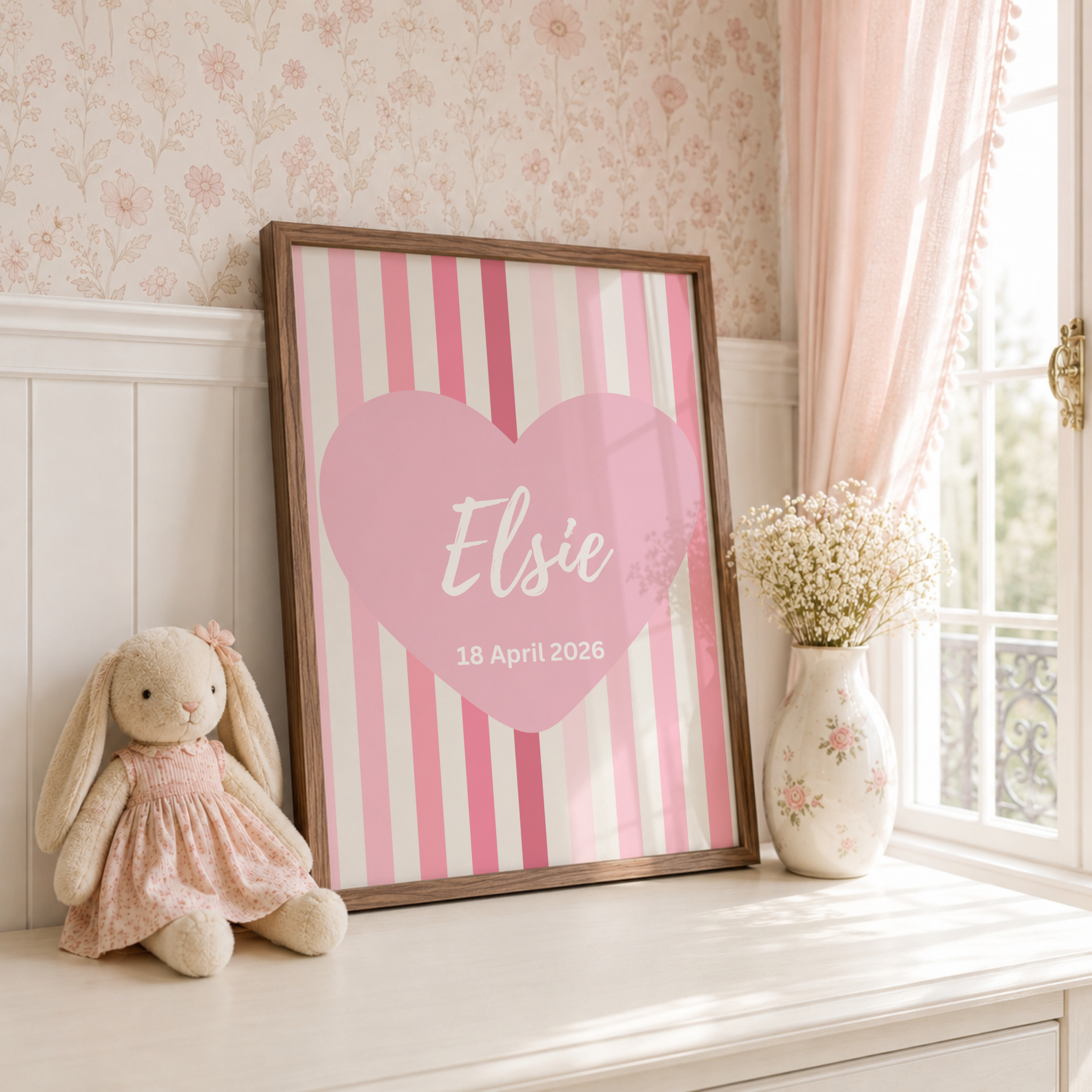 Pastel Stripe Custom Name Print