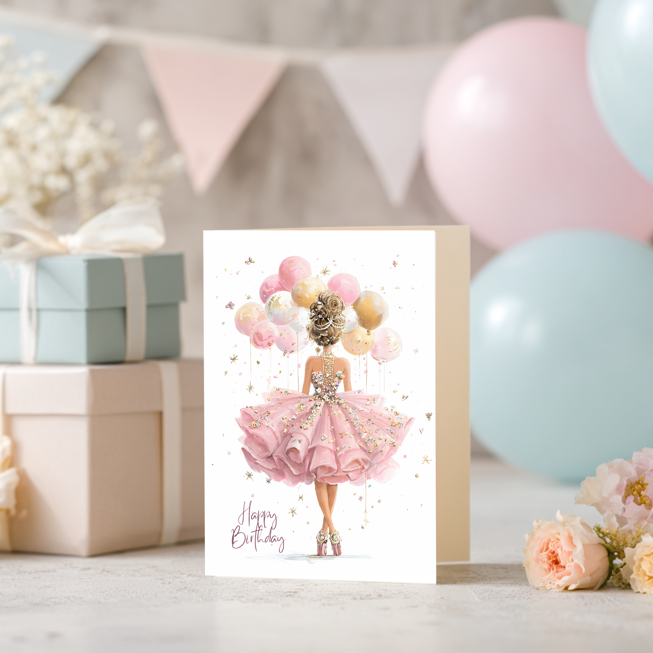 Sparkle Balloon Birthday Card