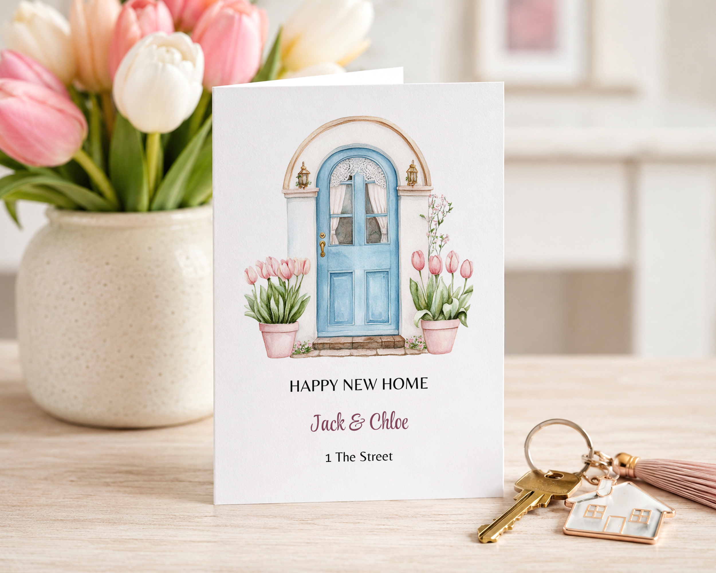 Door Themed Personalised New Home Card