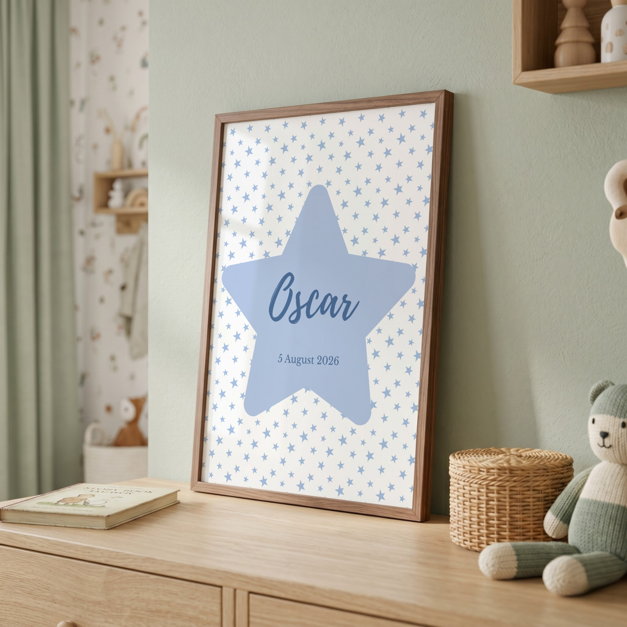 Blue Star Custom Name Print