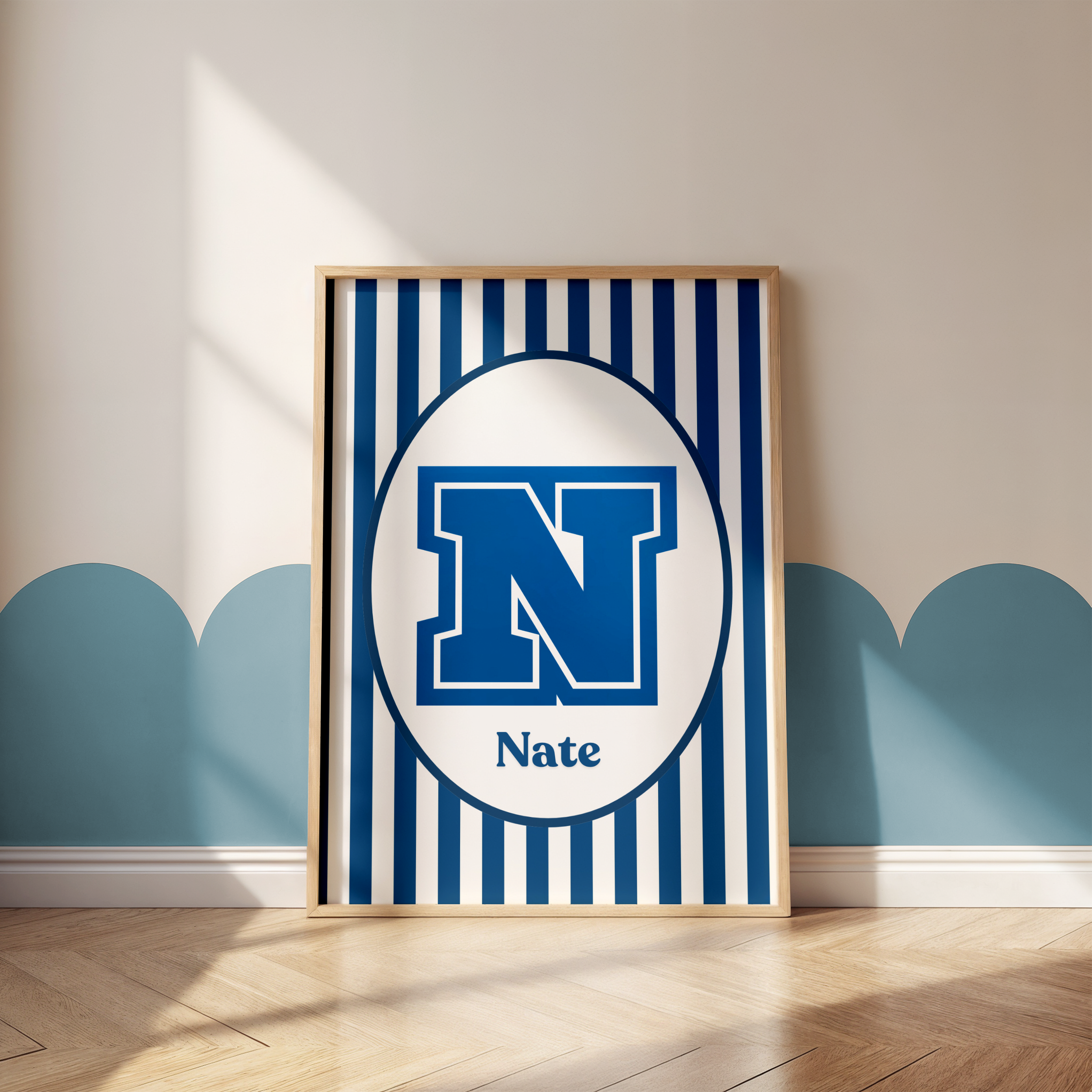 Teal Stripe Custom Print
