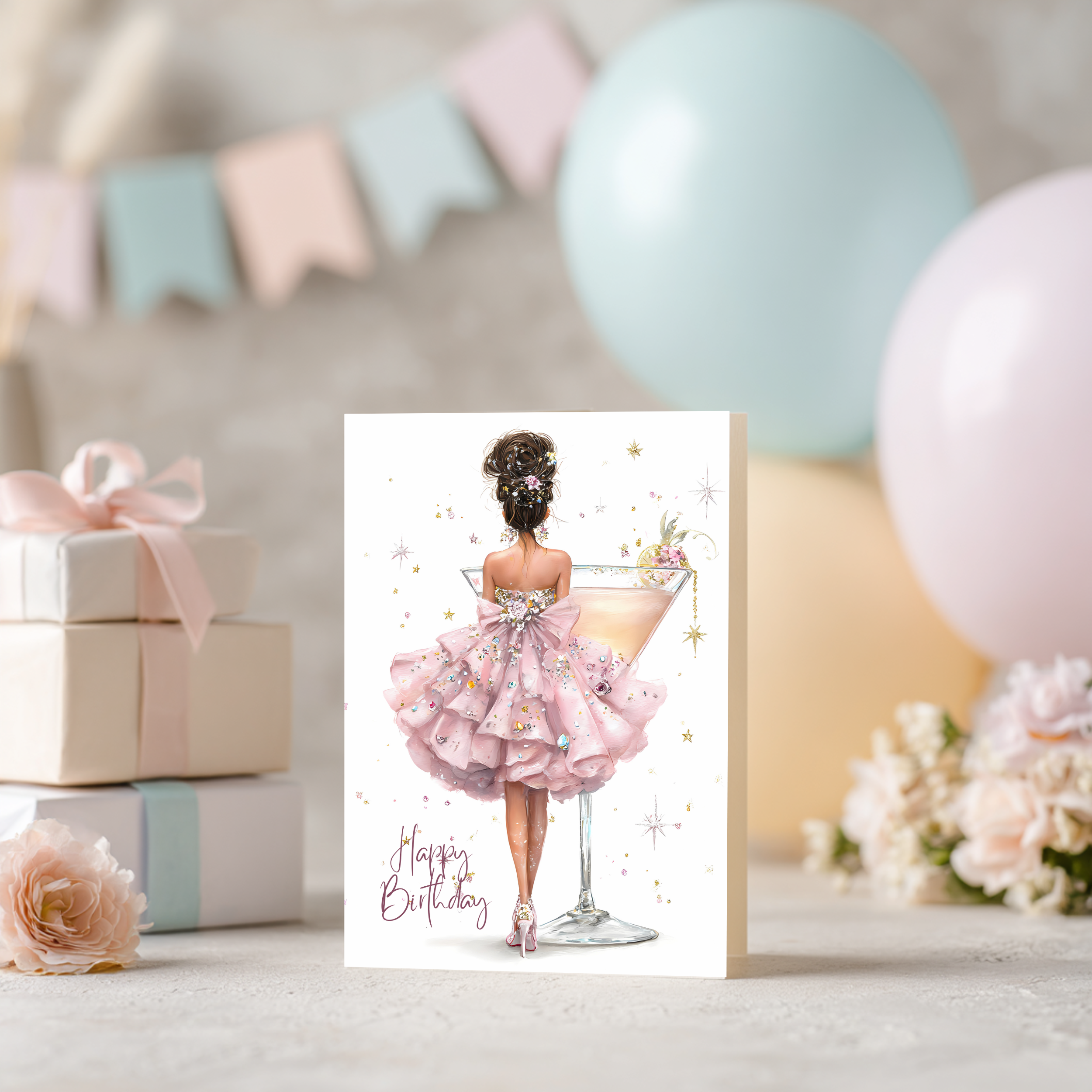 Martini Birthday Card