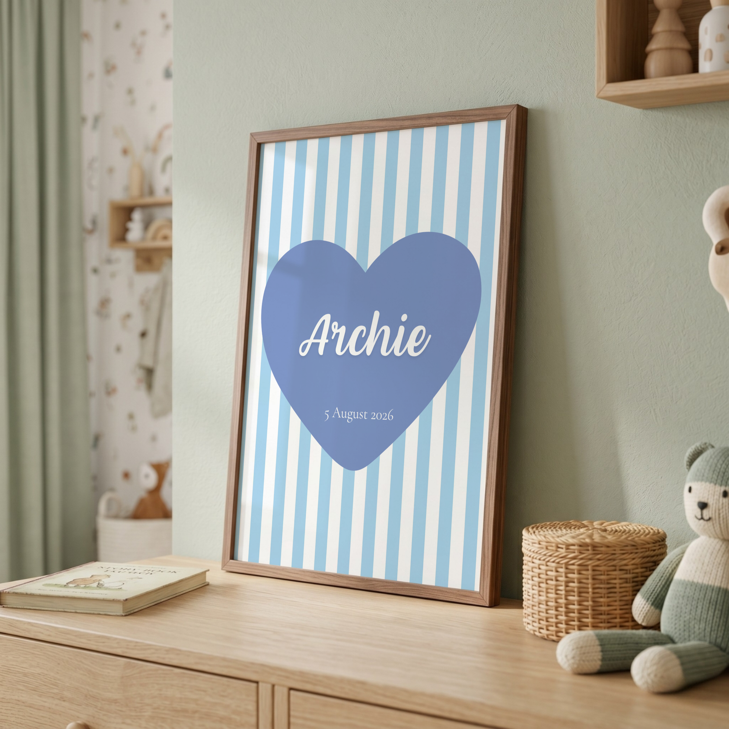 Blue Stripe Name Print