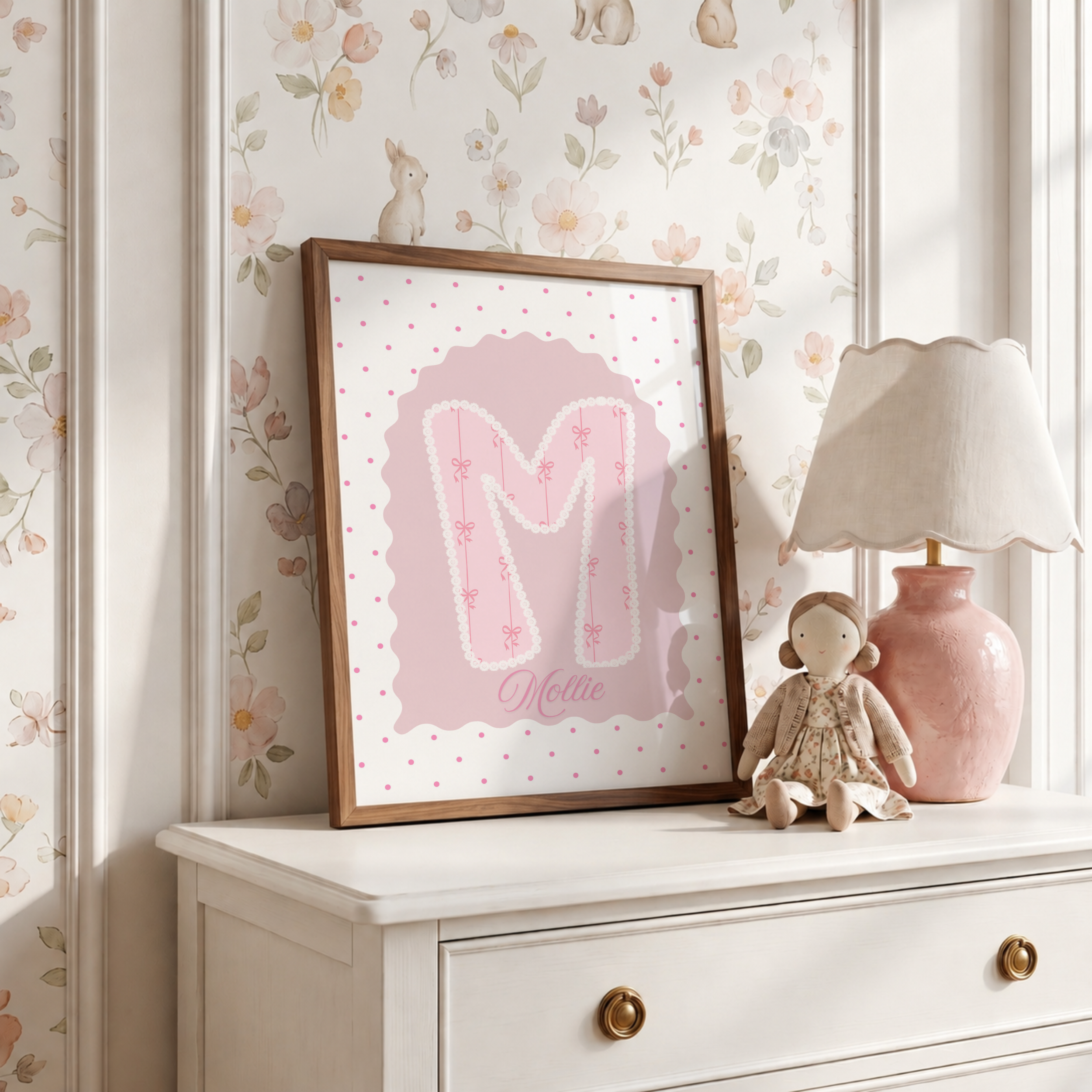 Polka Dot & Bows Custom Name Print