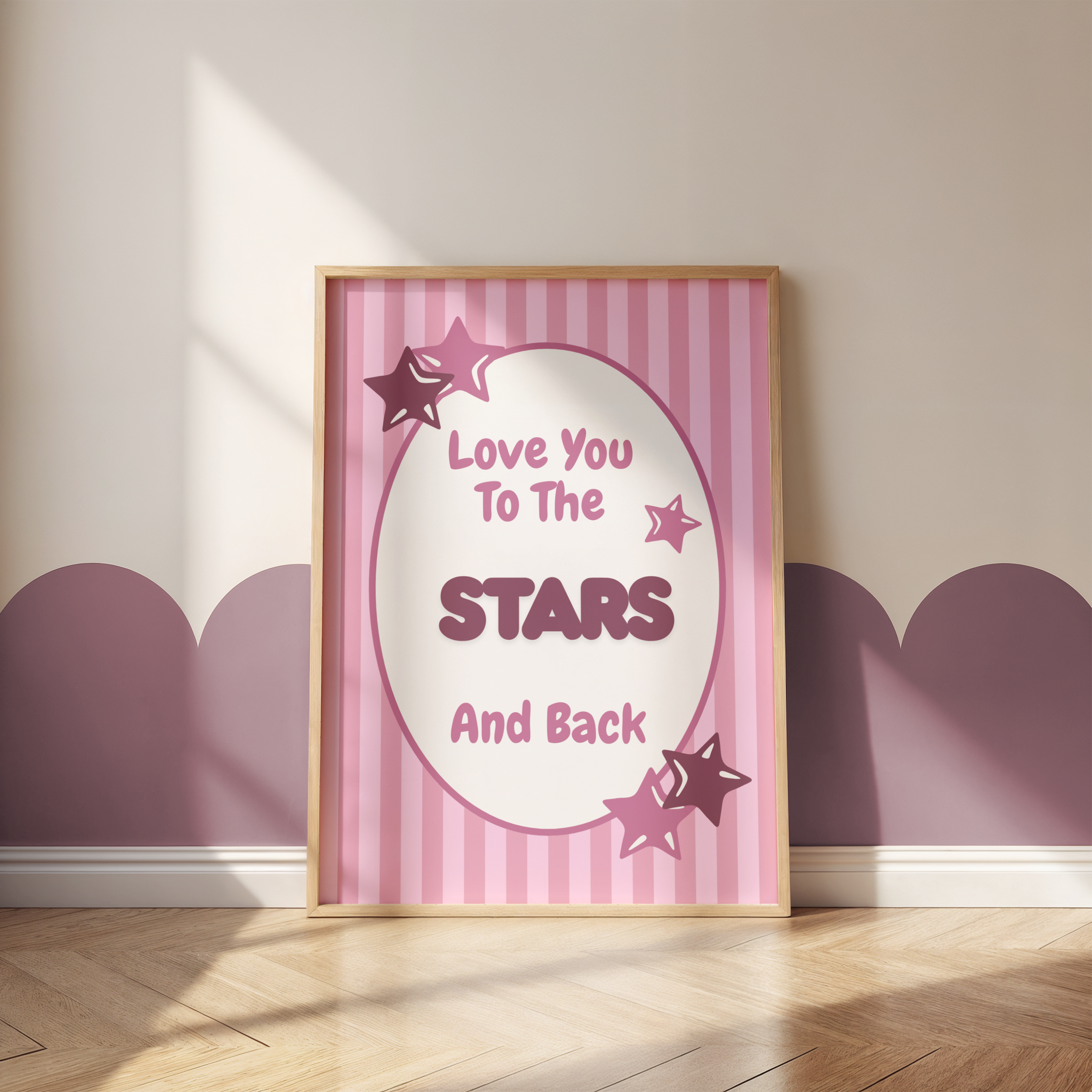 Pink Stripe To The Stars Print