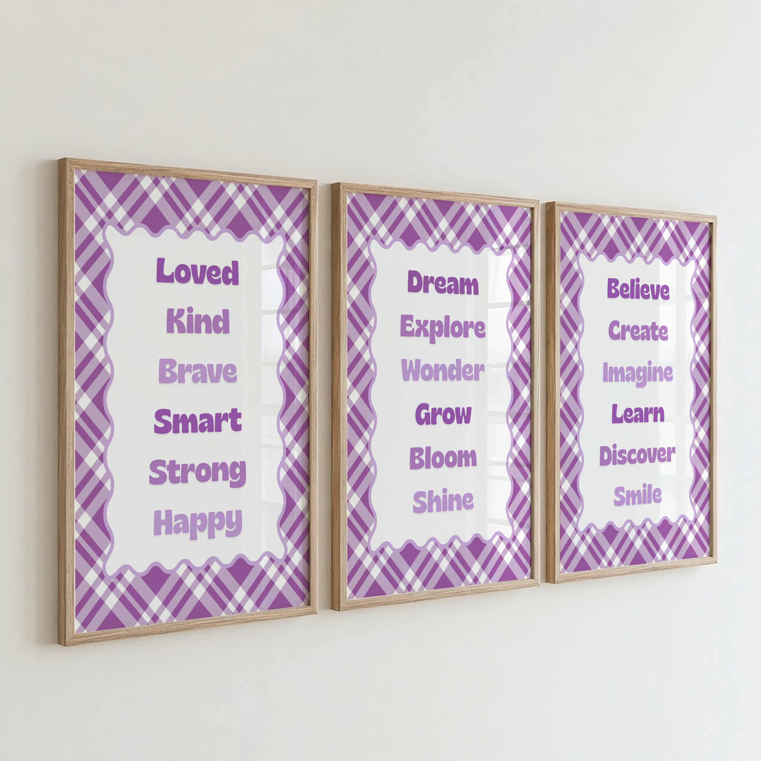 Purple Plaid Affirmation Set