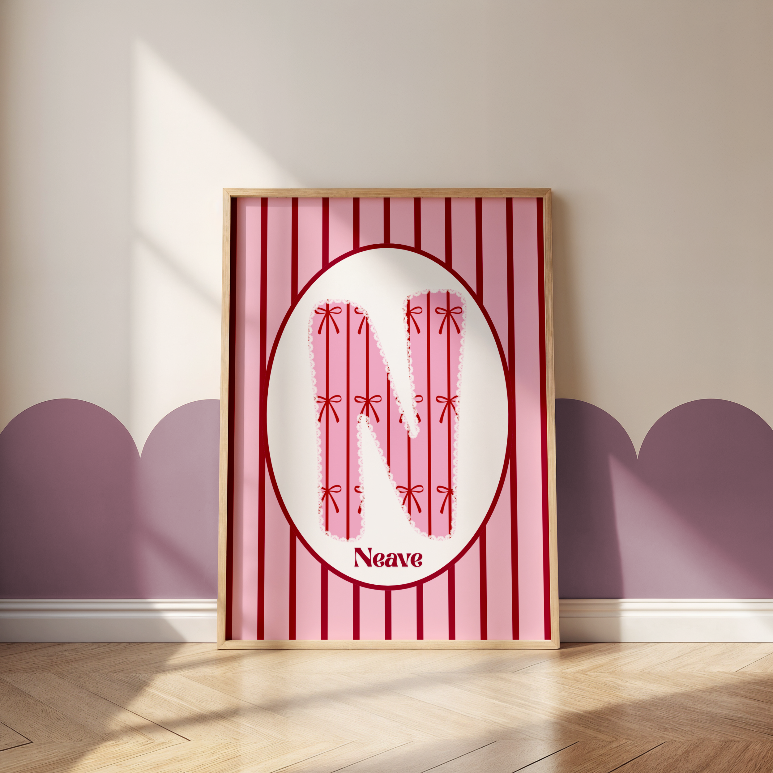 Pink Stripe Name Print