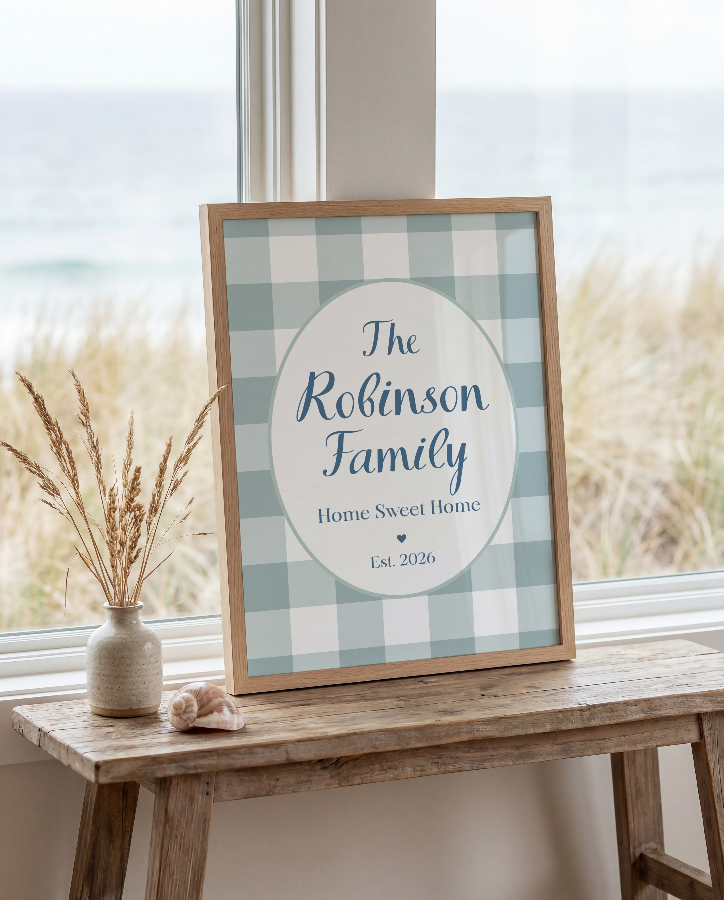 Blue Personalised Family Name Print