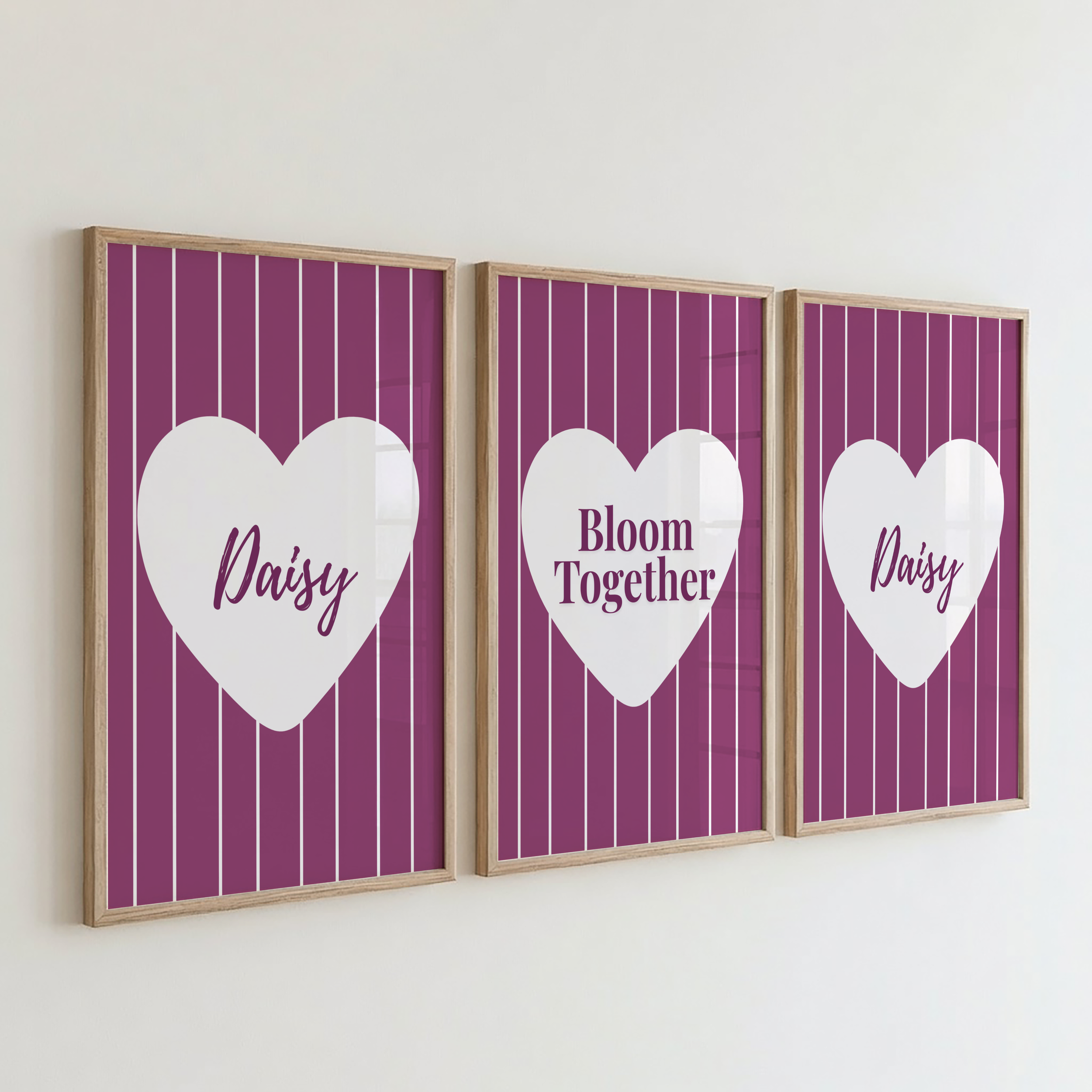 Plum Stripe Sibling Print Set
