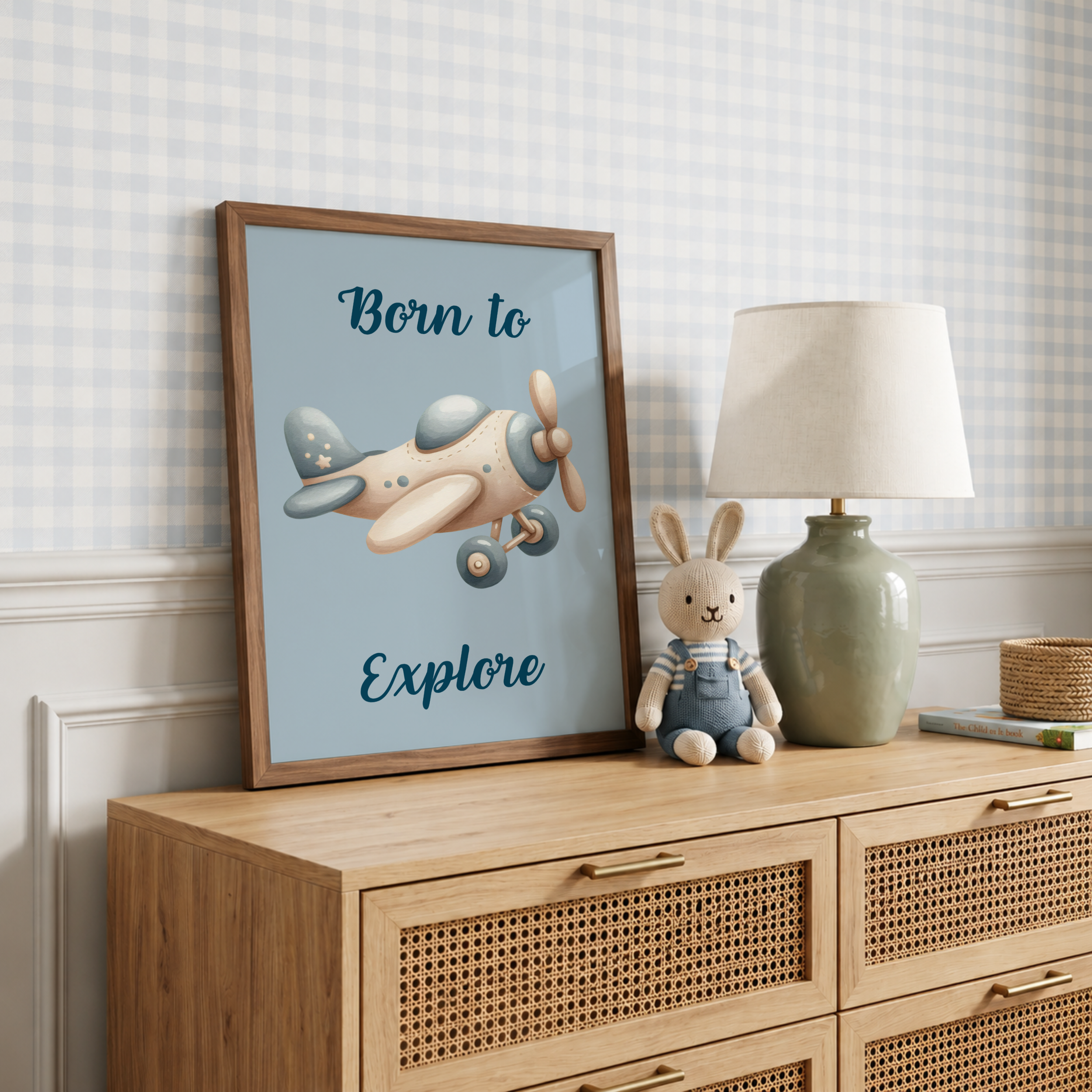 Vintage Airplane Nursery Print