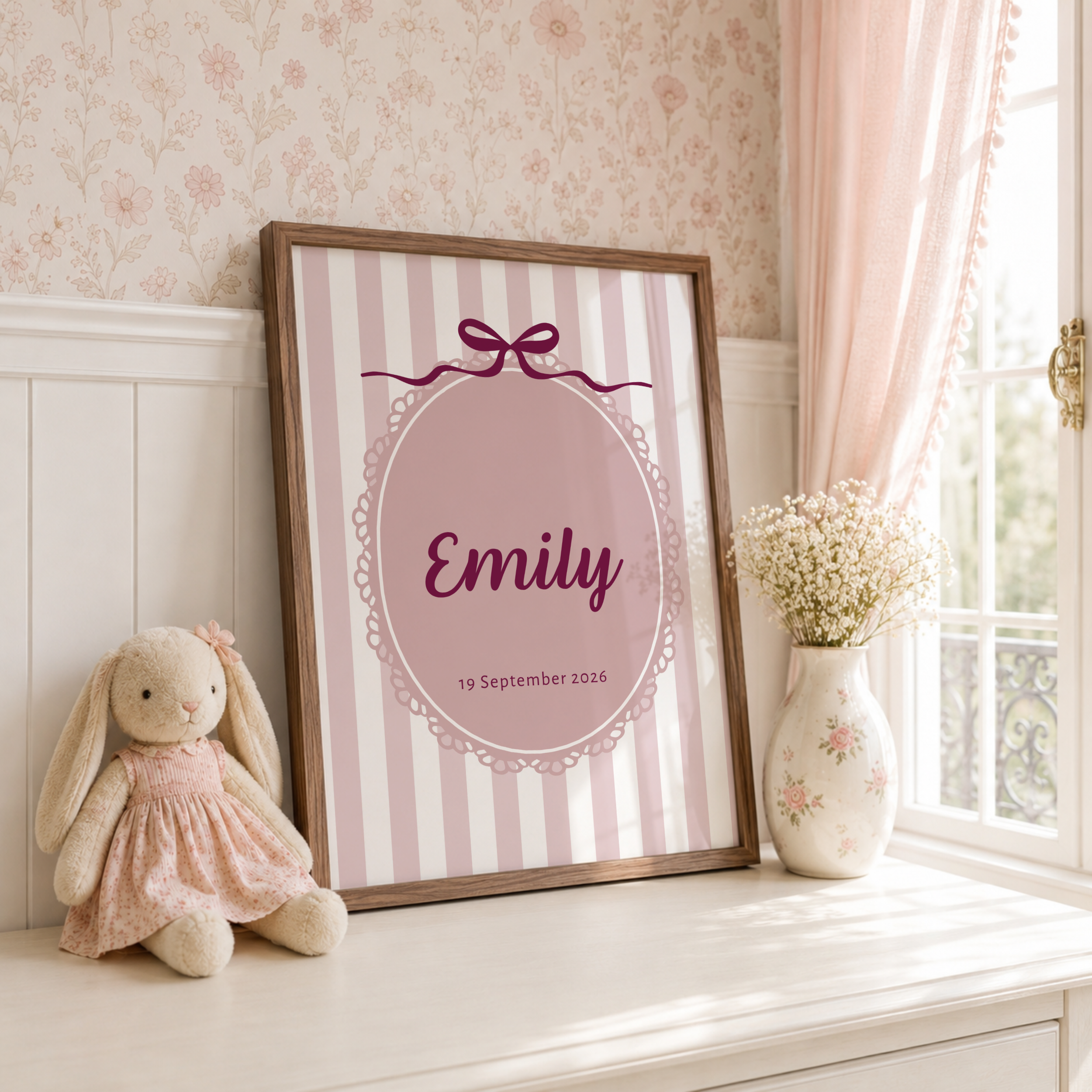 Pastel Striped Personalised Name Print