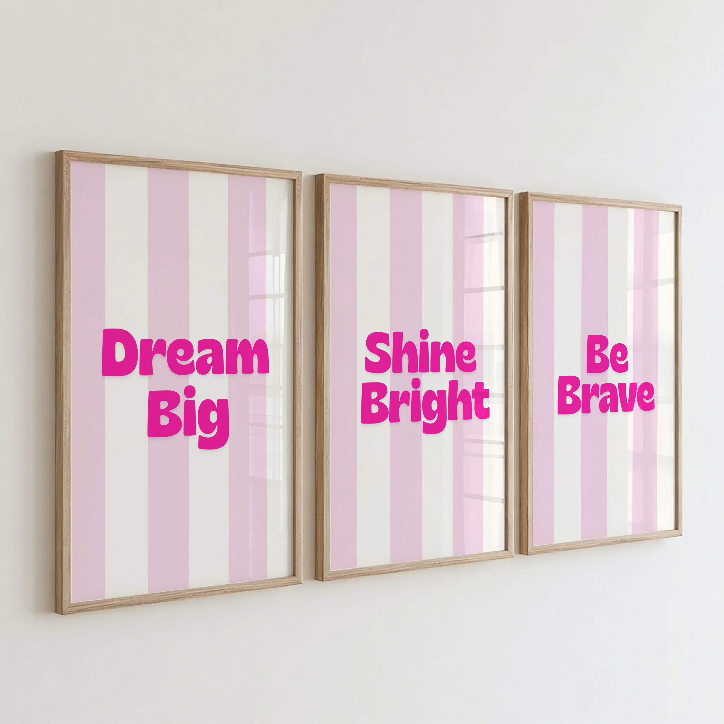 Pink Stripe Affirmation Print Set Digital Download