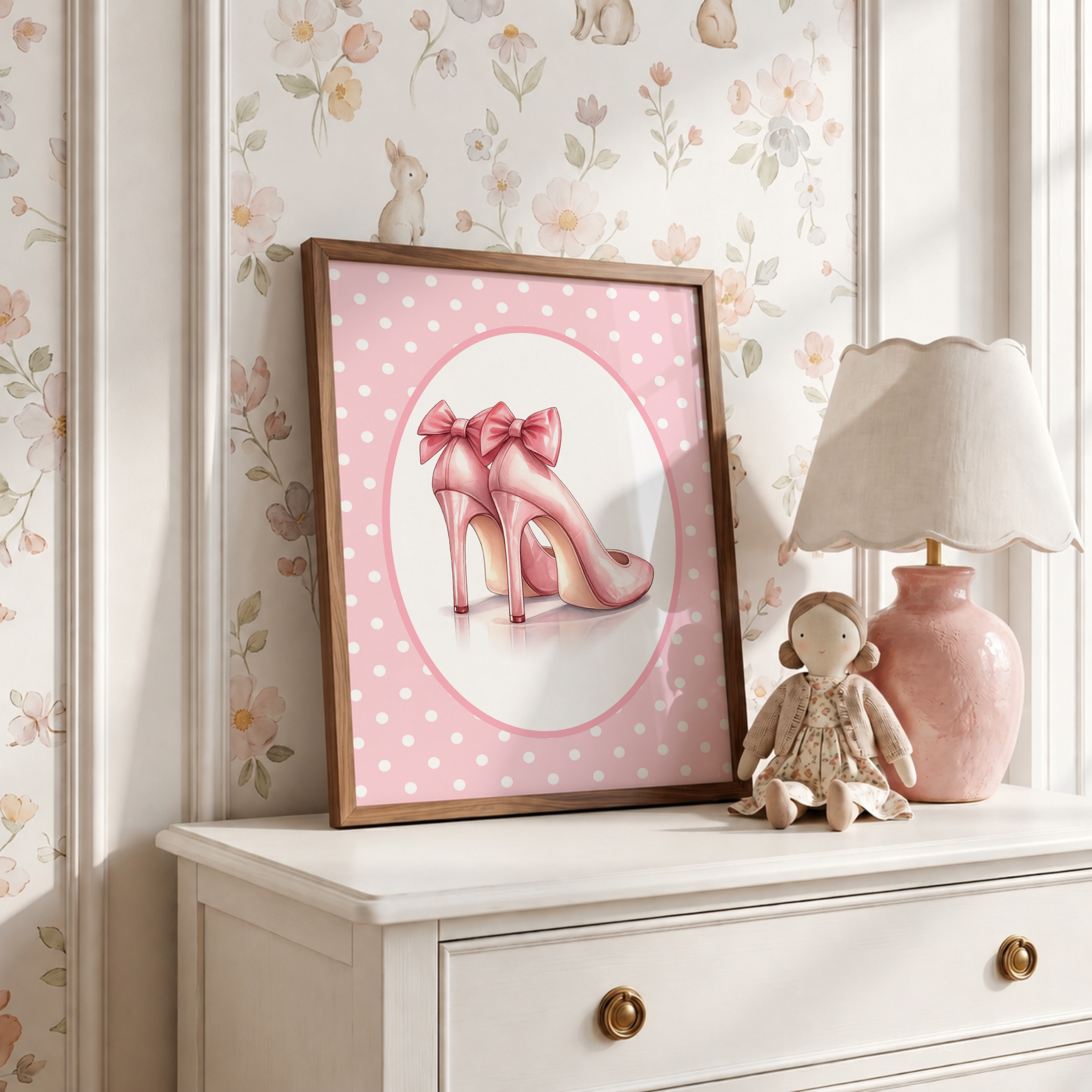 Pink Shoe Fashion Print