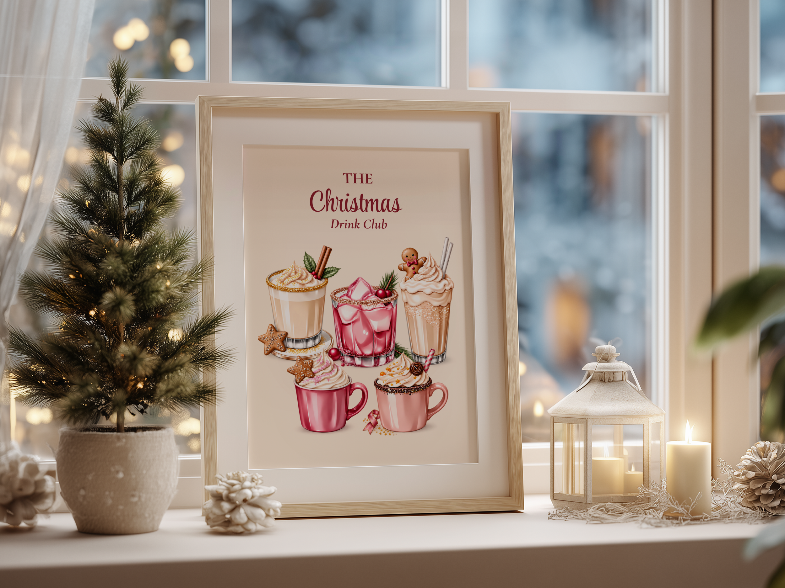 Christmas Drink Club Wall Art Print