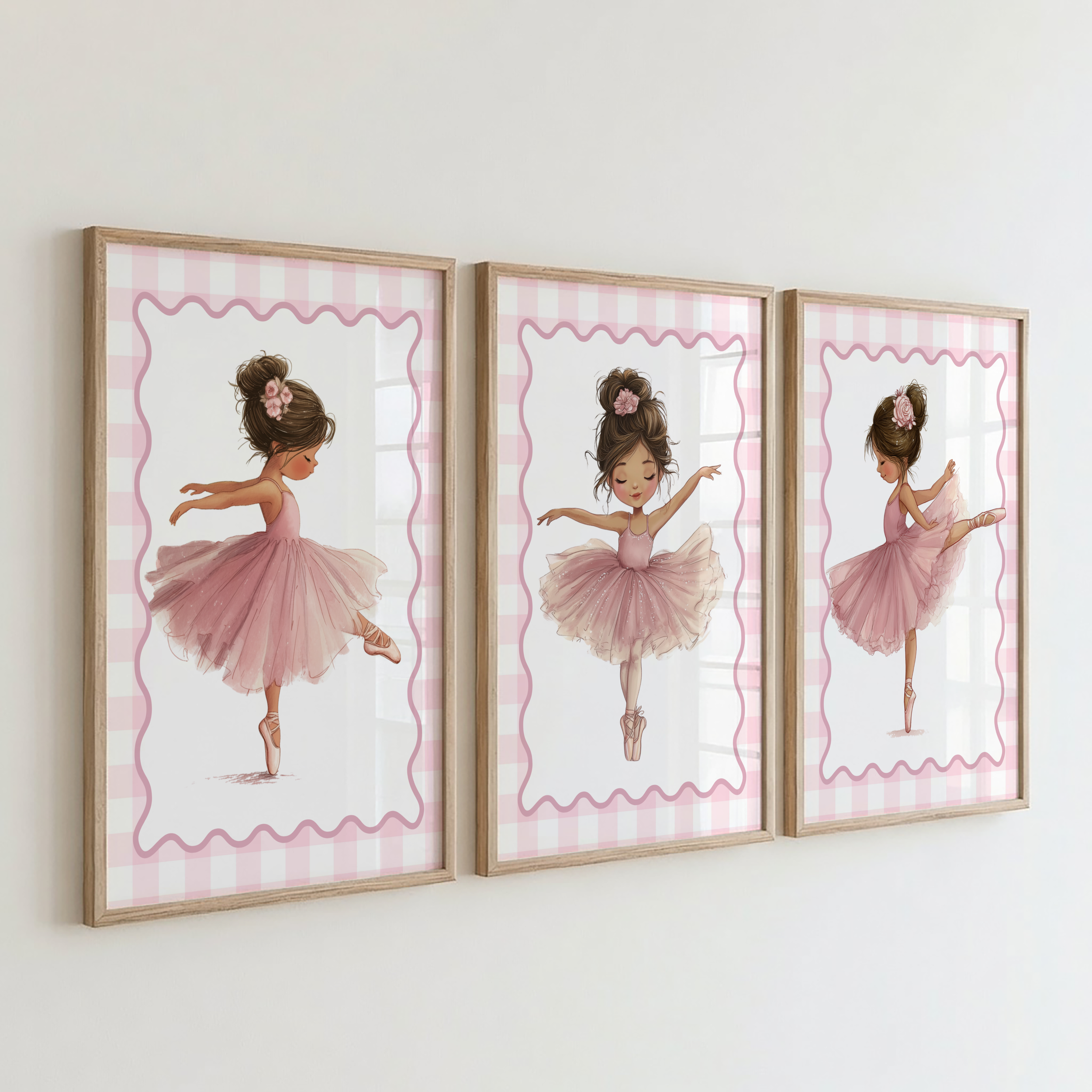 Pink Check Ballet Nursery Decor