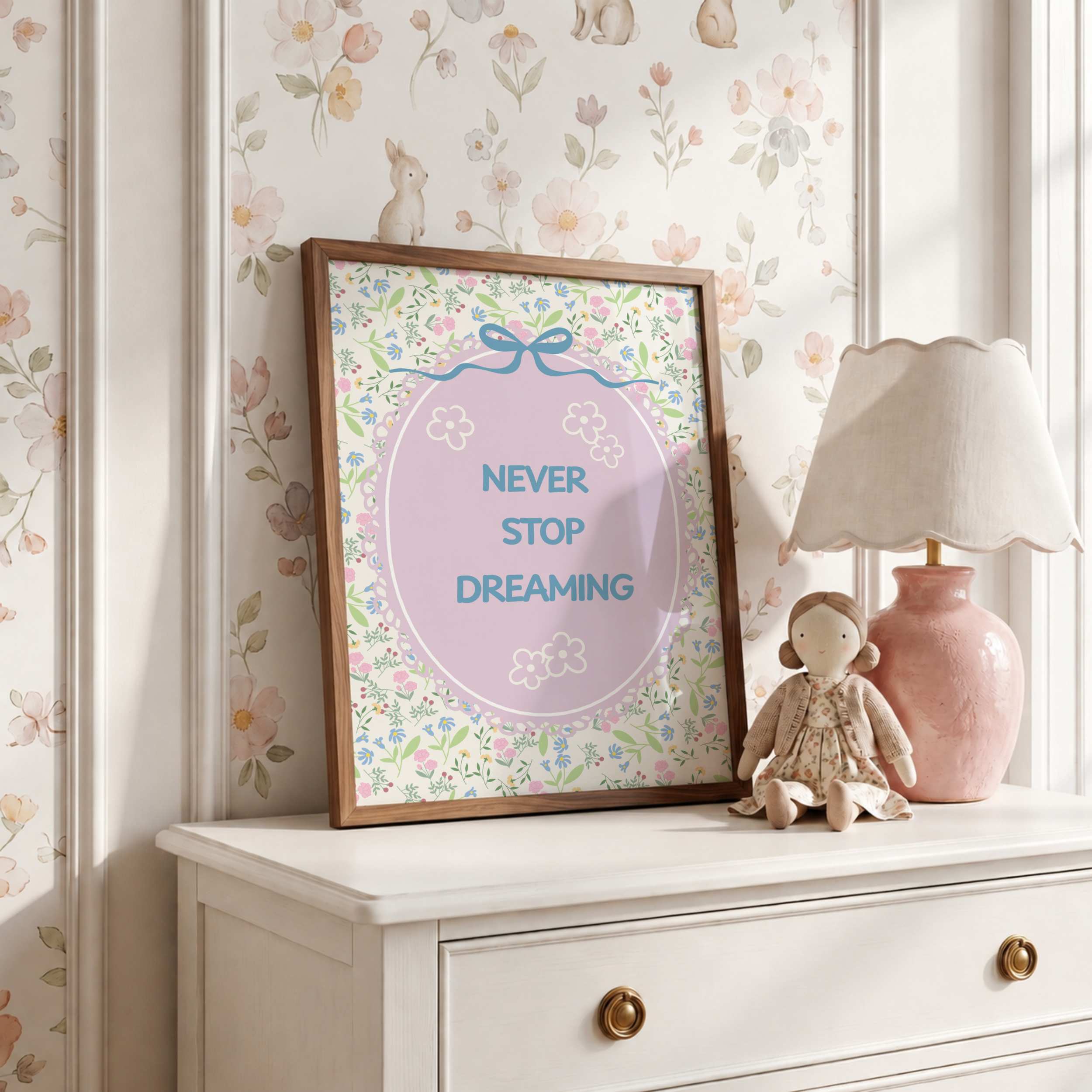 Never Stop Dreaming Pastel Floral Print
