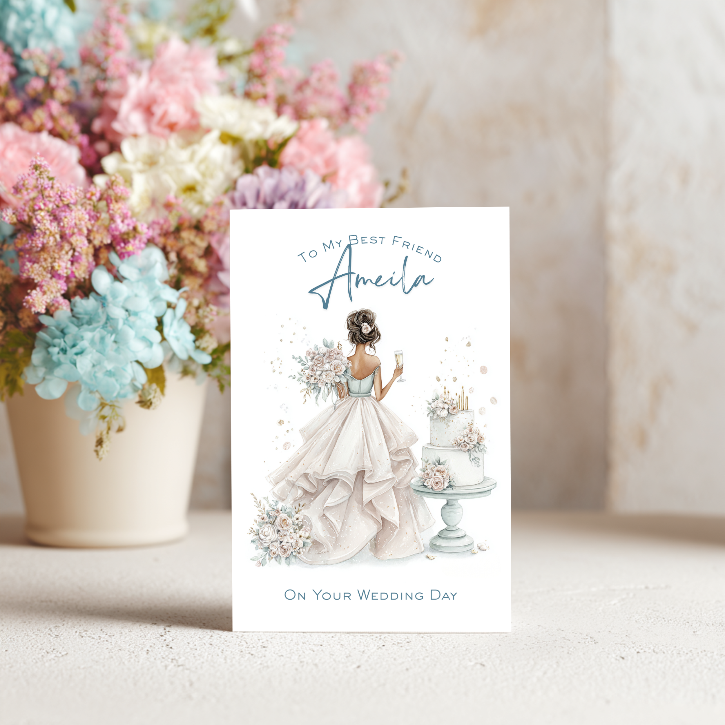 To My Best Friend on Your Wedding Day Personalised Card