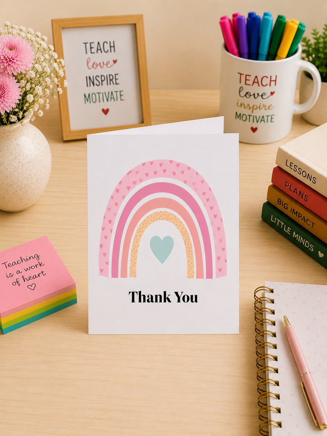 Rainbow Thank You Card