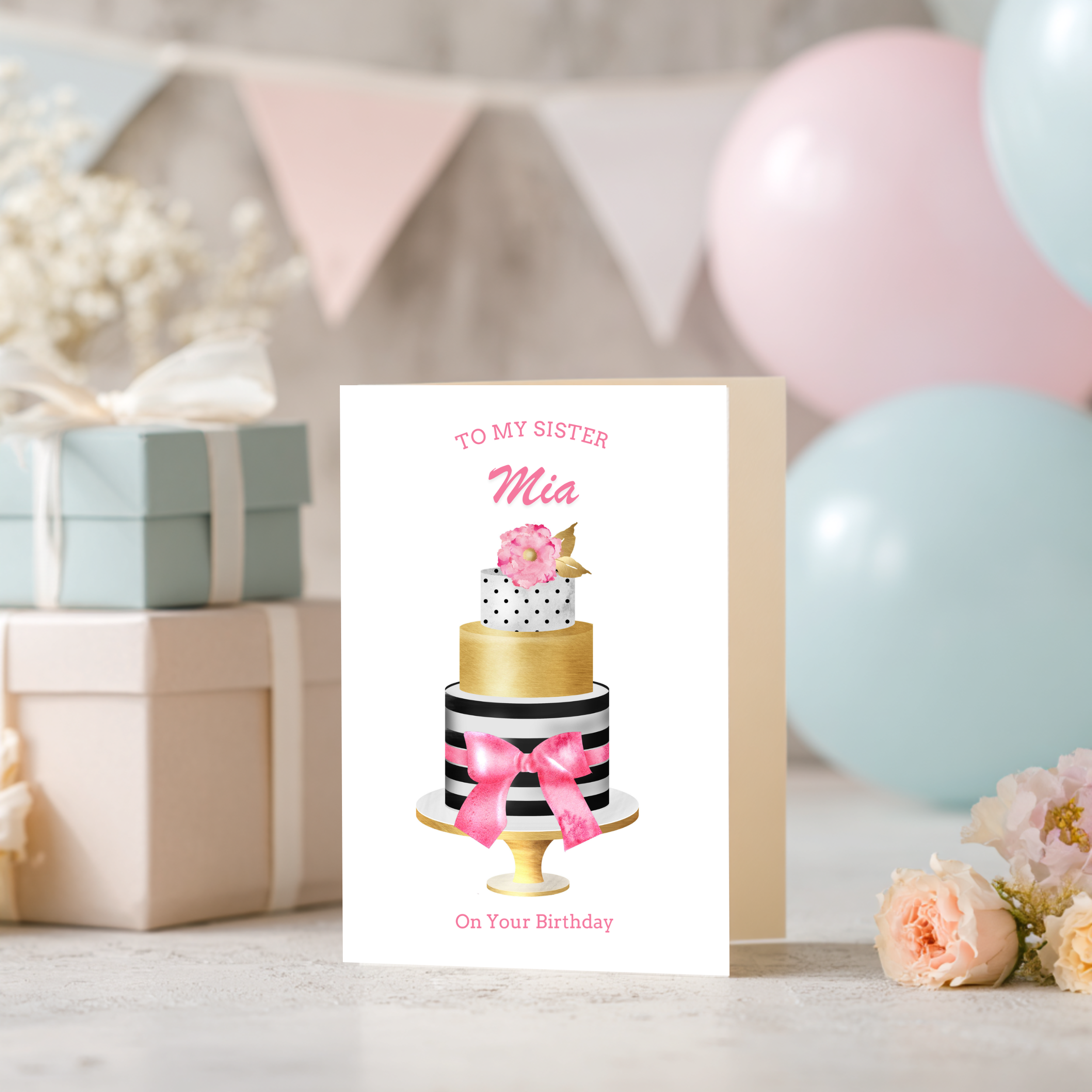 Personalised Cake Style Birthday Card