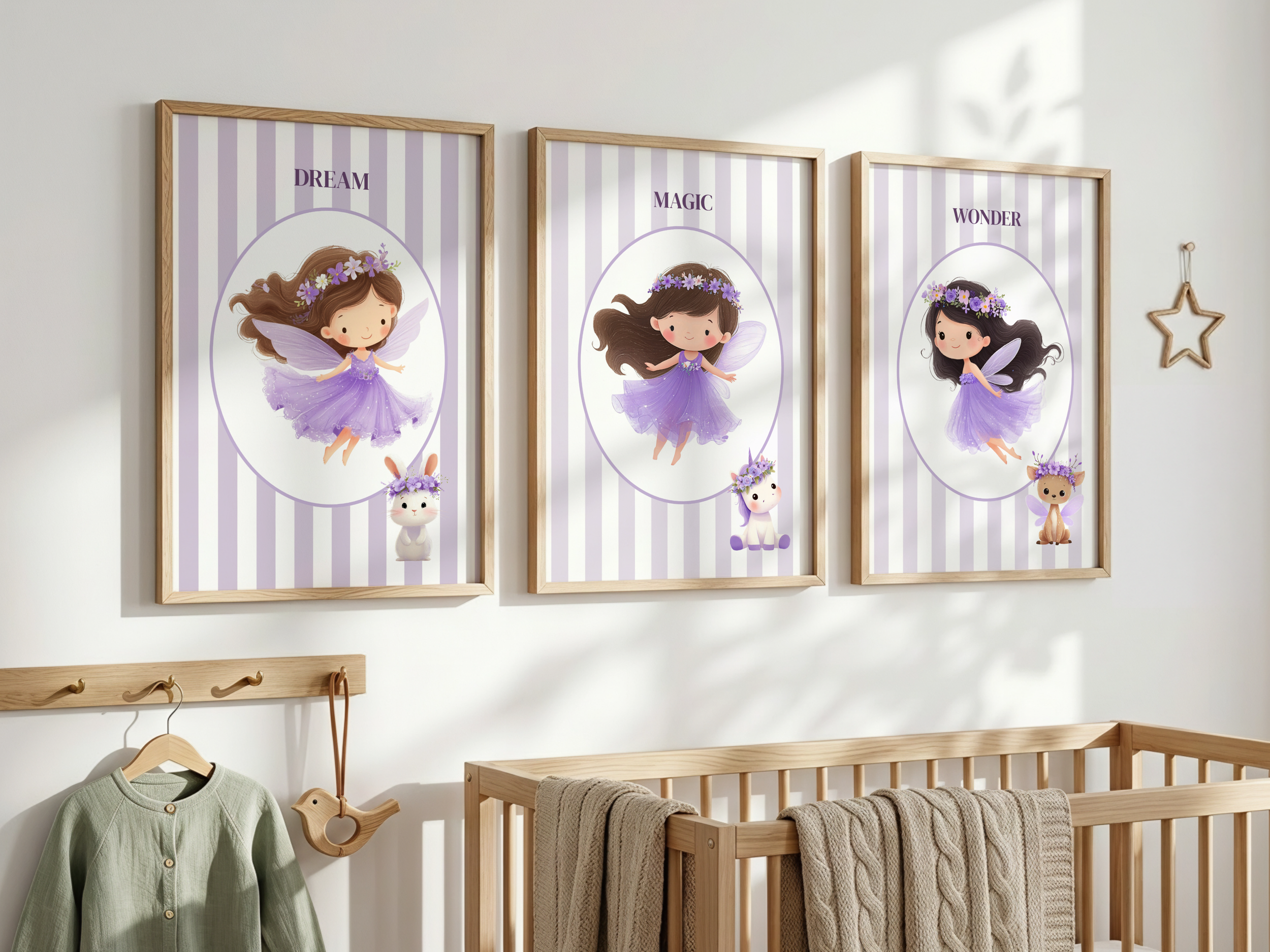 Purple Fairy Nursery Print Set