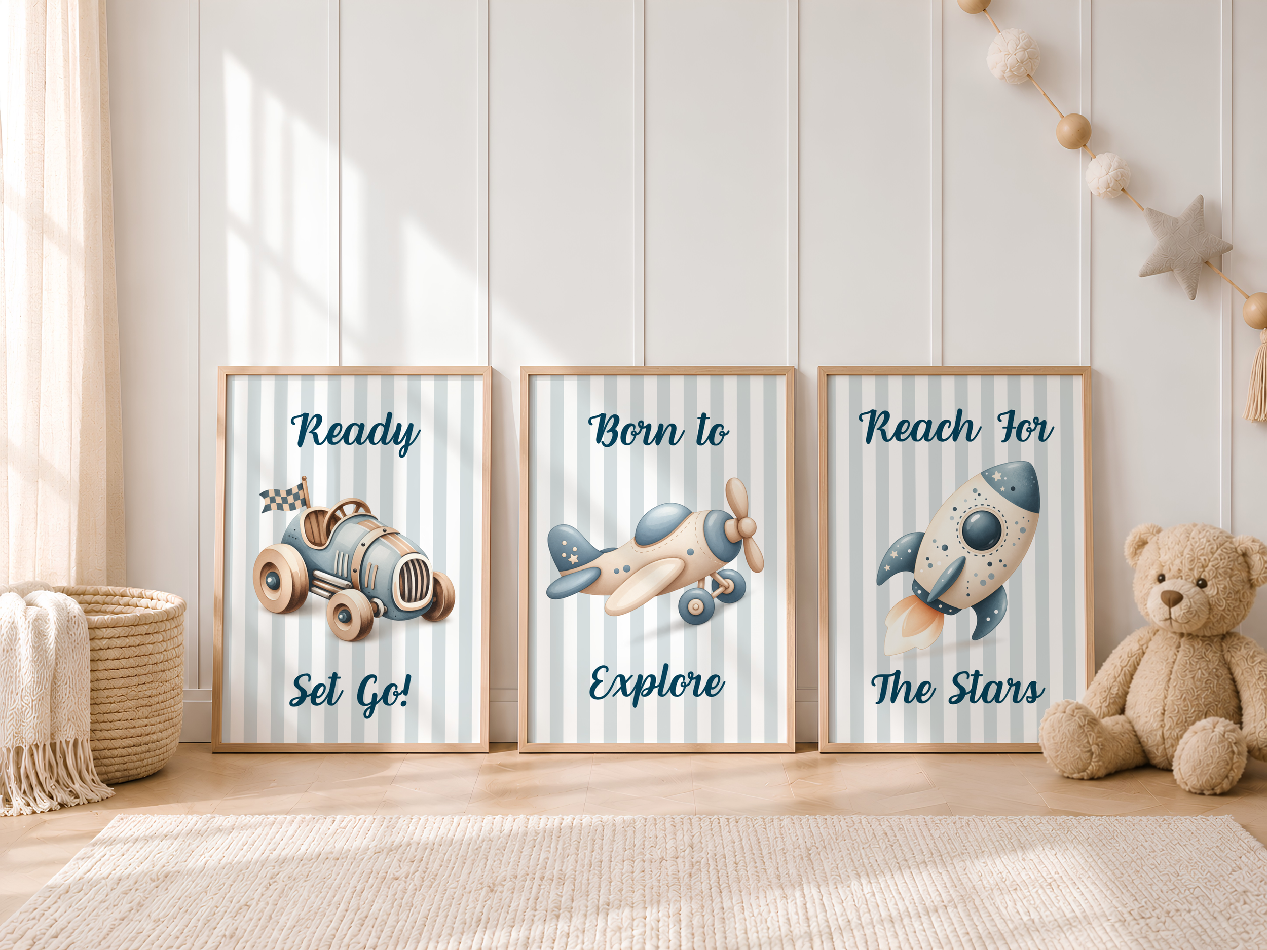 Boys Nursery Wall Art Set