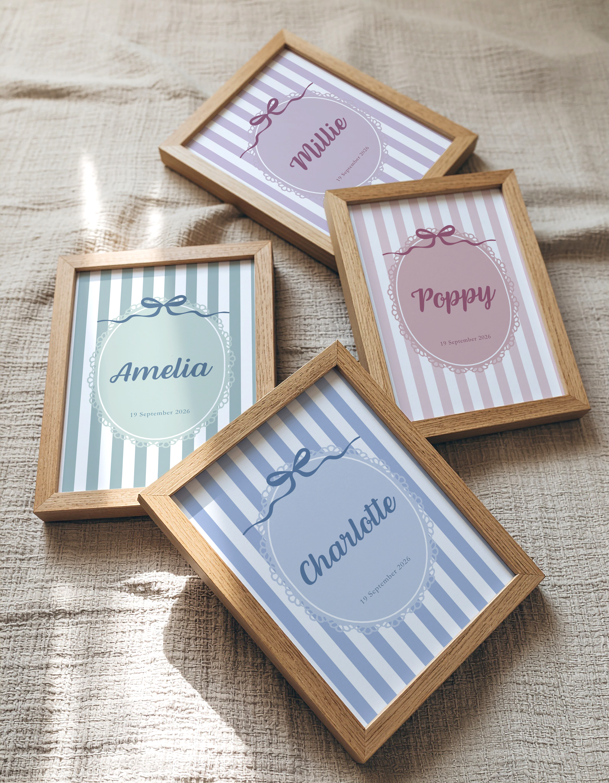 Girls Personalised Nursery Name Print