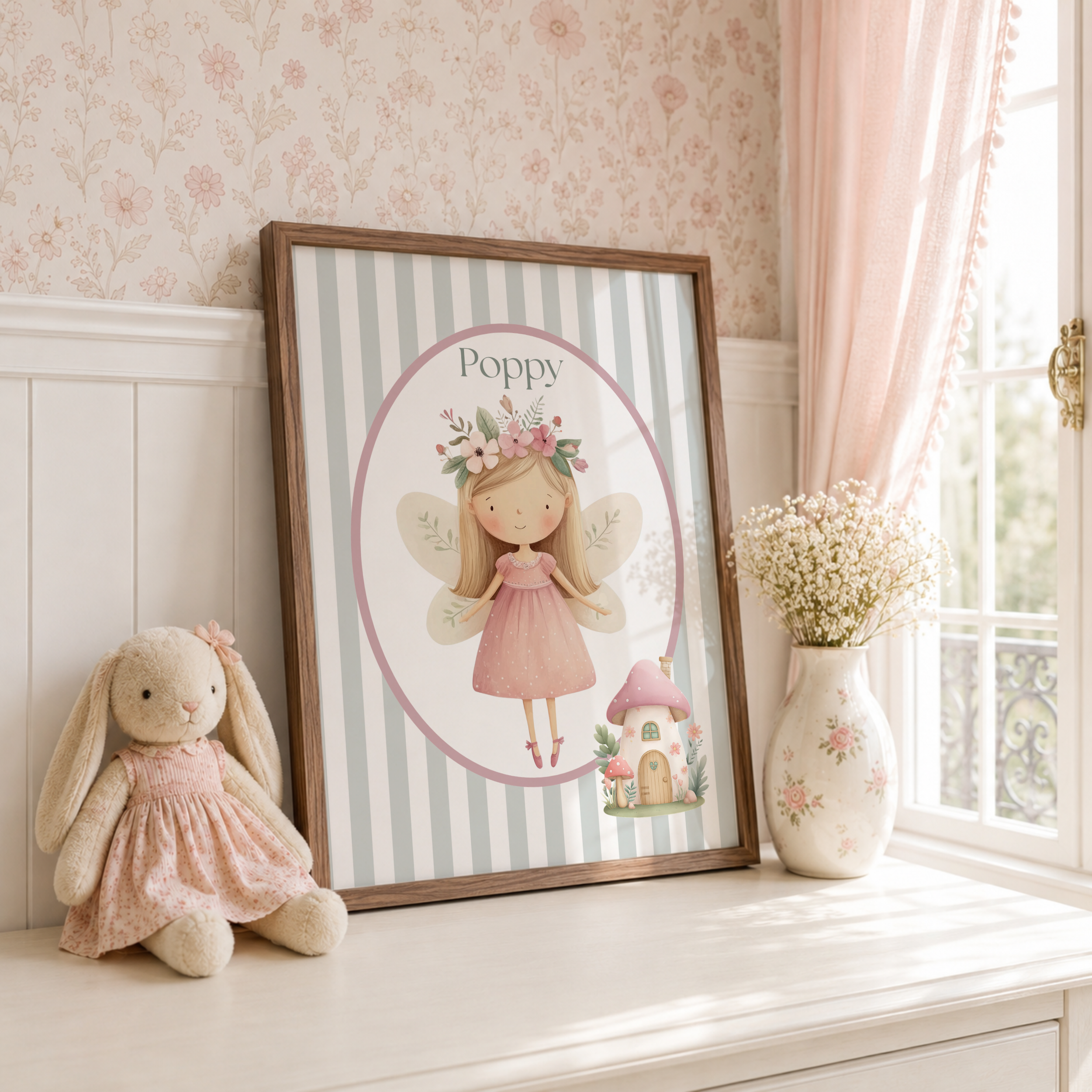 Pastel Personalised Fairy Name Print