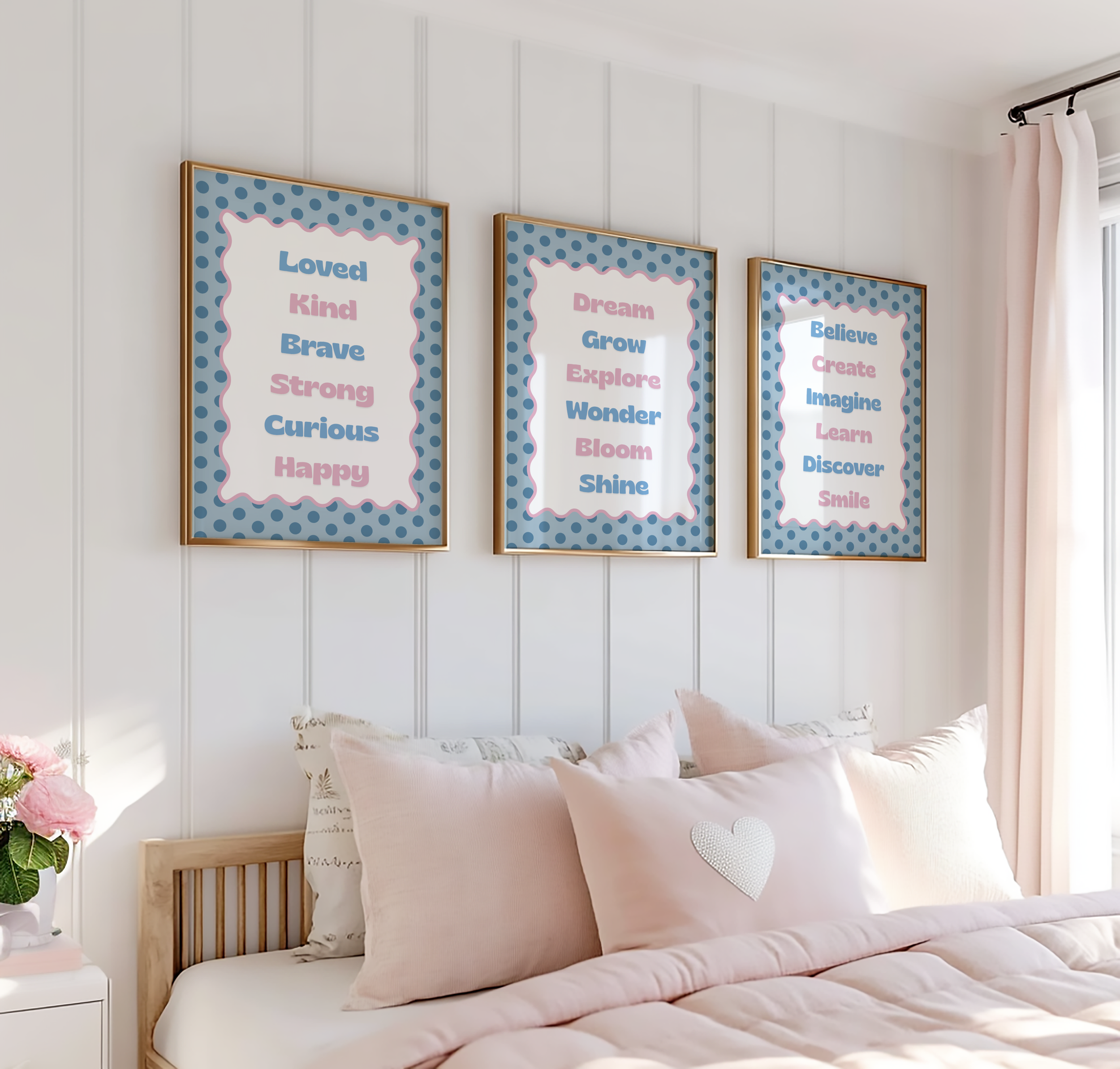 Blue & Pink Set of 3 Prints