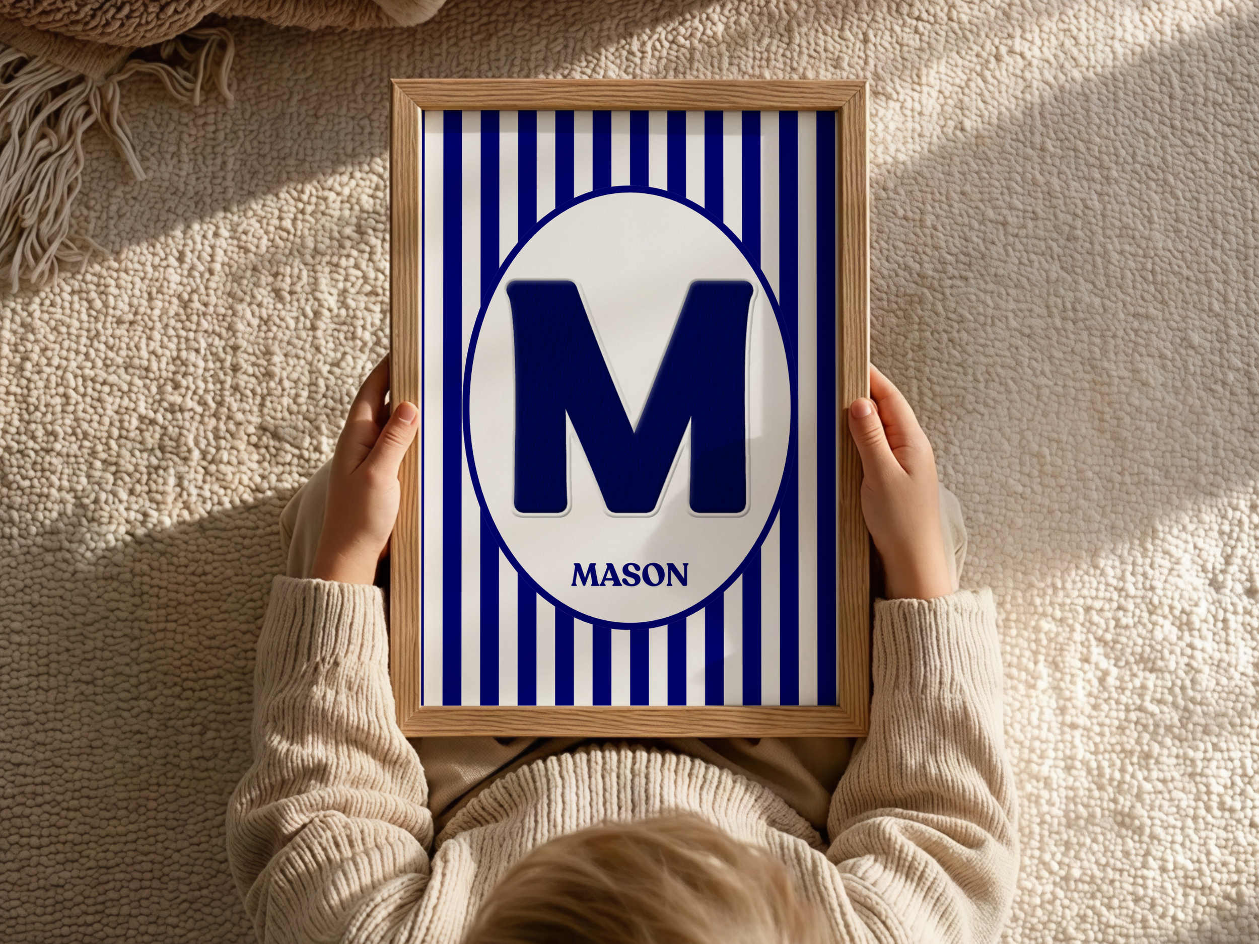 Blue Stripe Custom Name Print