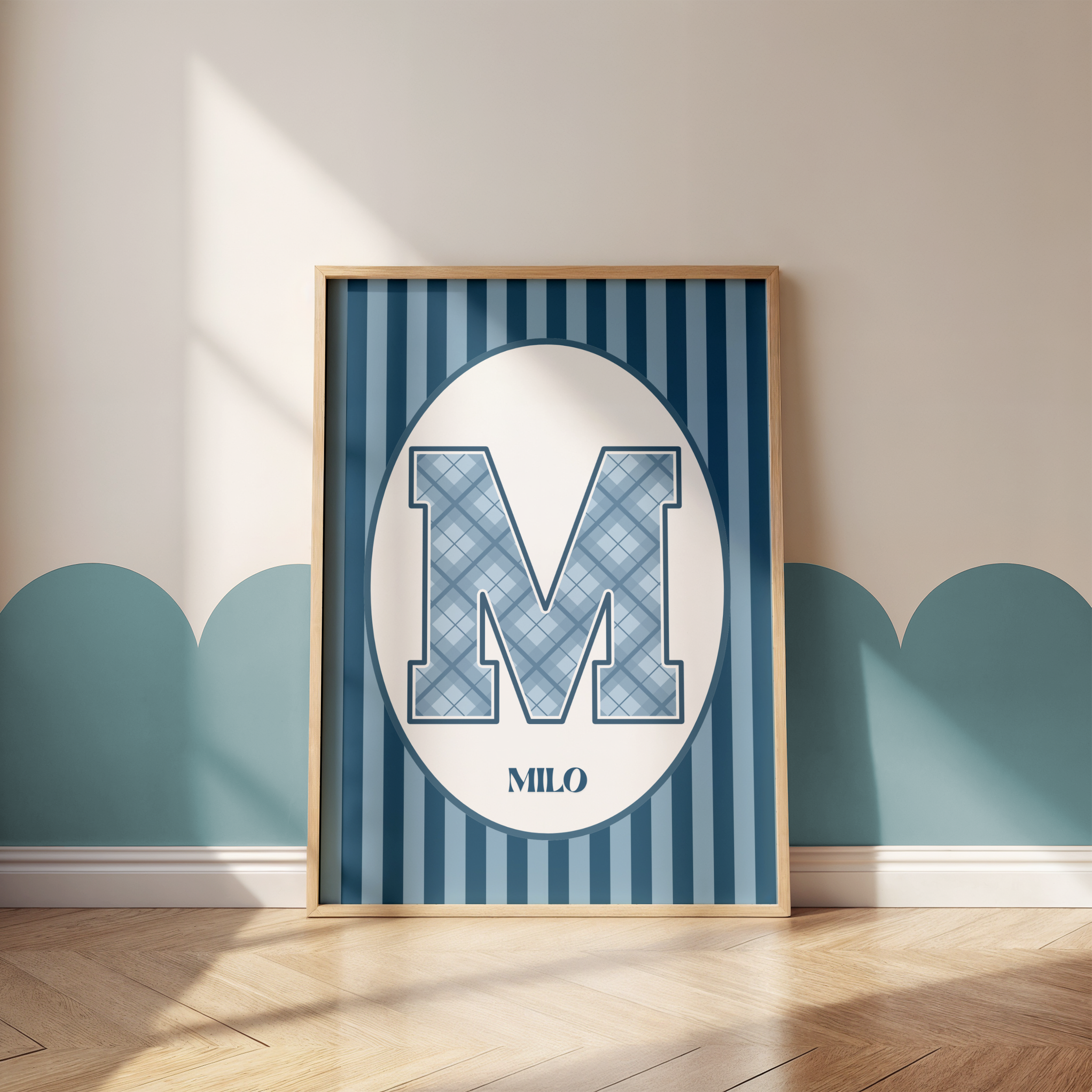 Dark Blue Stripe Custom Print