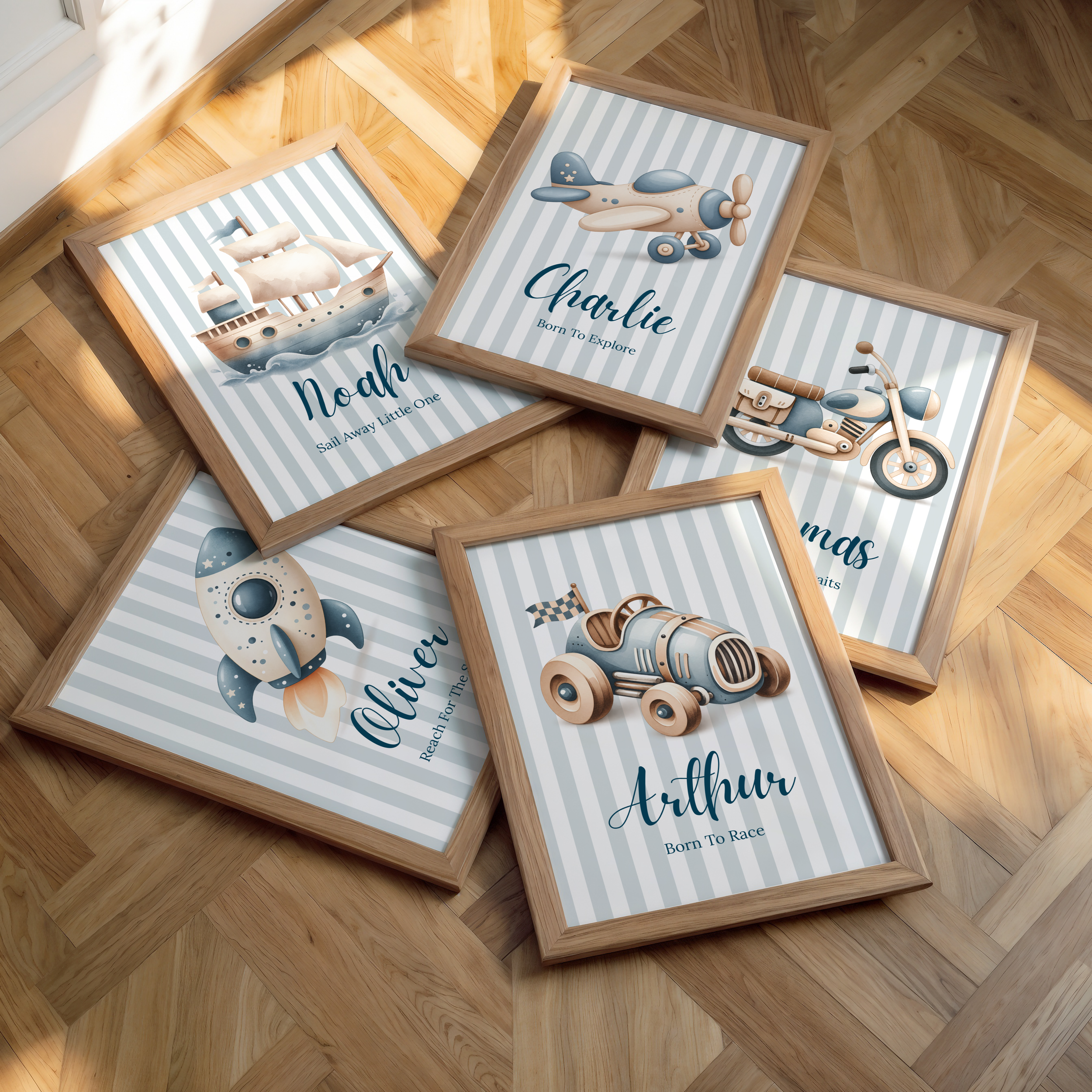 Boys Transport Nursery Name Print