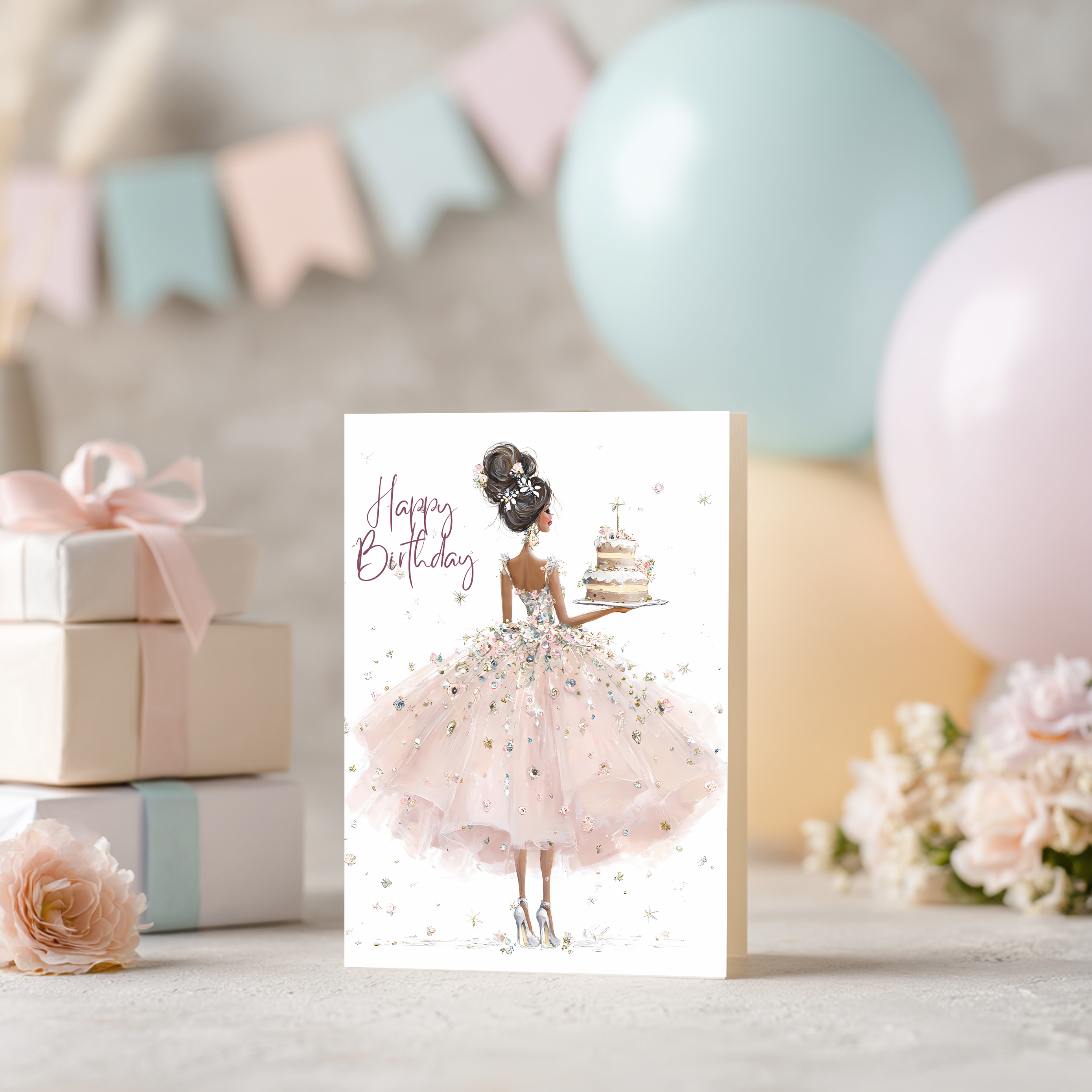 Sparke Birthday Cake Card