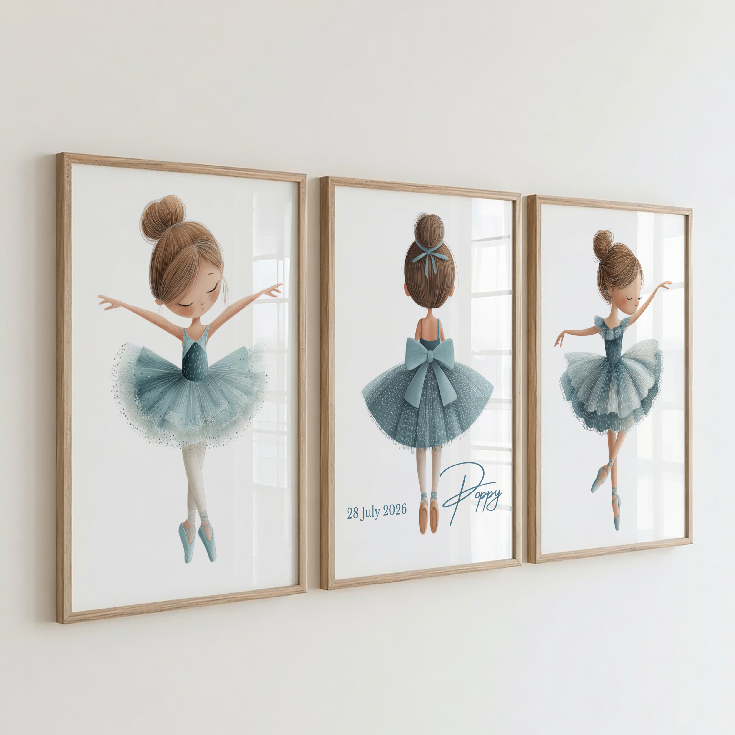 Blue Personalised Ballet Print Set