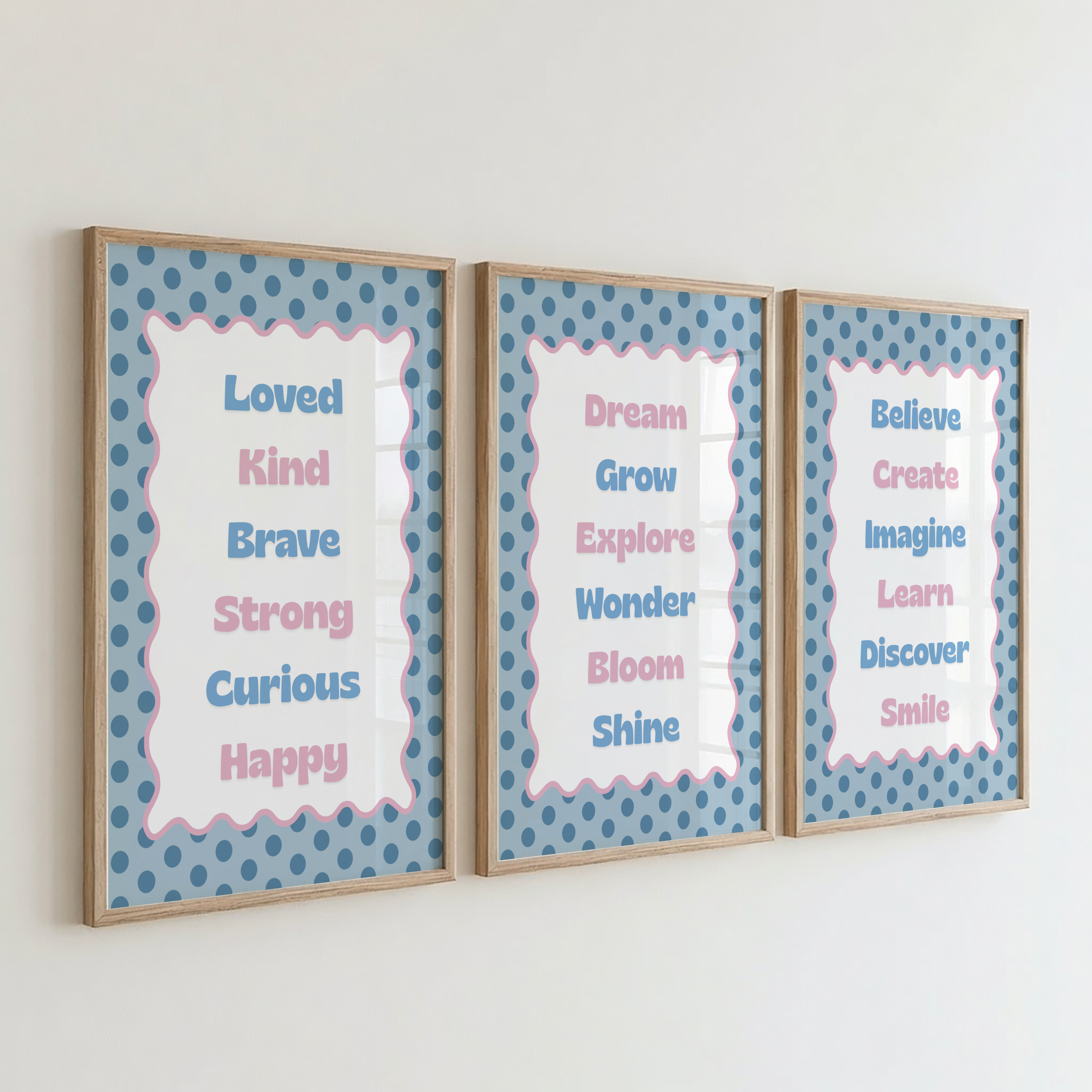 Pink & Blue Affirmation Print Set