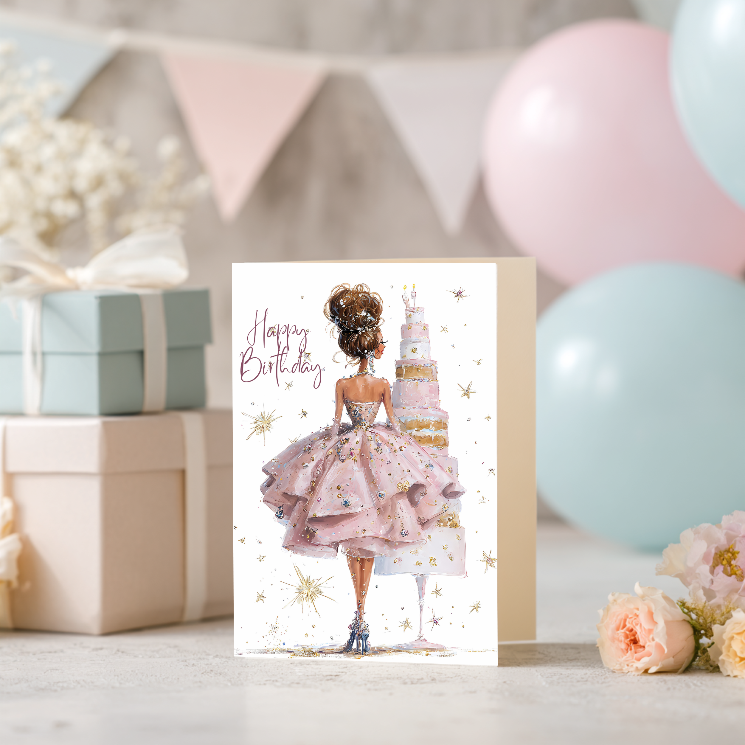 Fashion Illustration Birthday Card