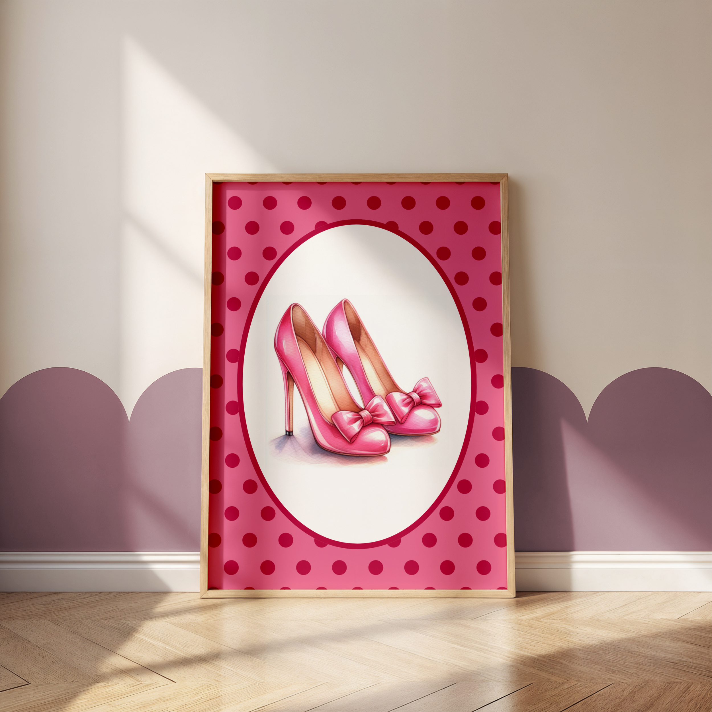 Pink Polka Dot Fashion Print