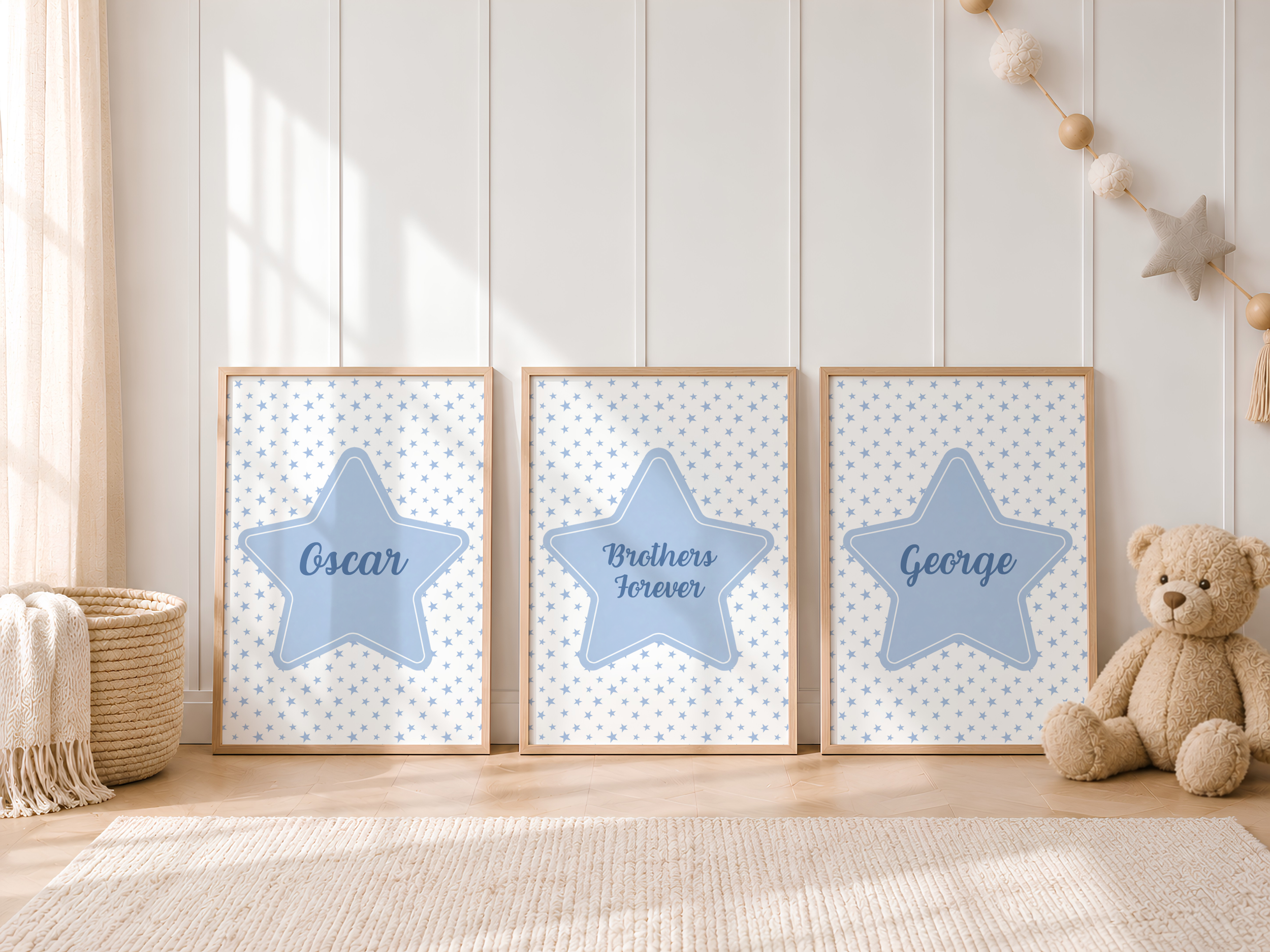 Blue Stars Sibling Print