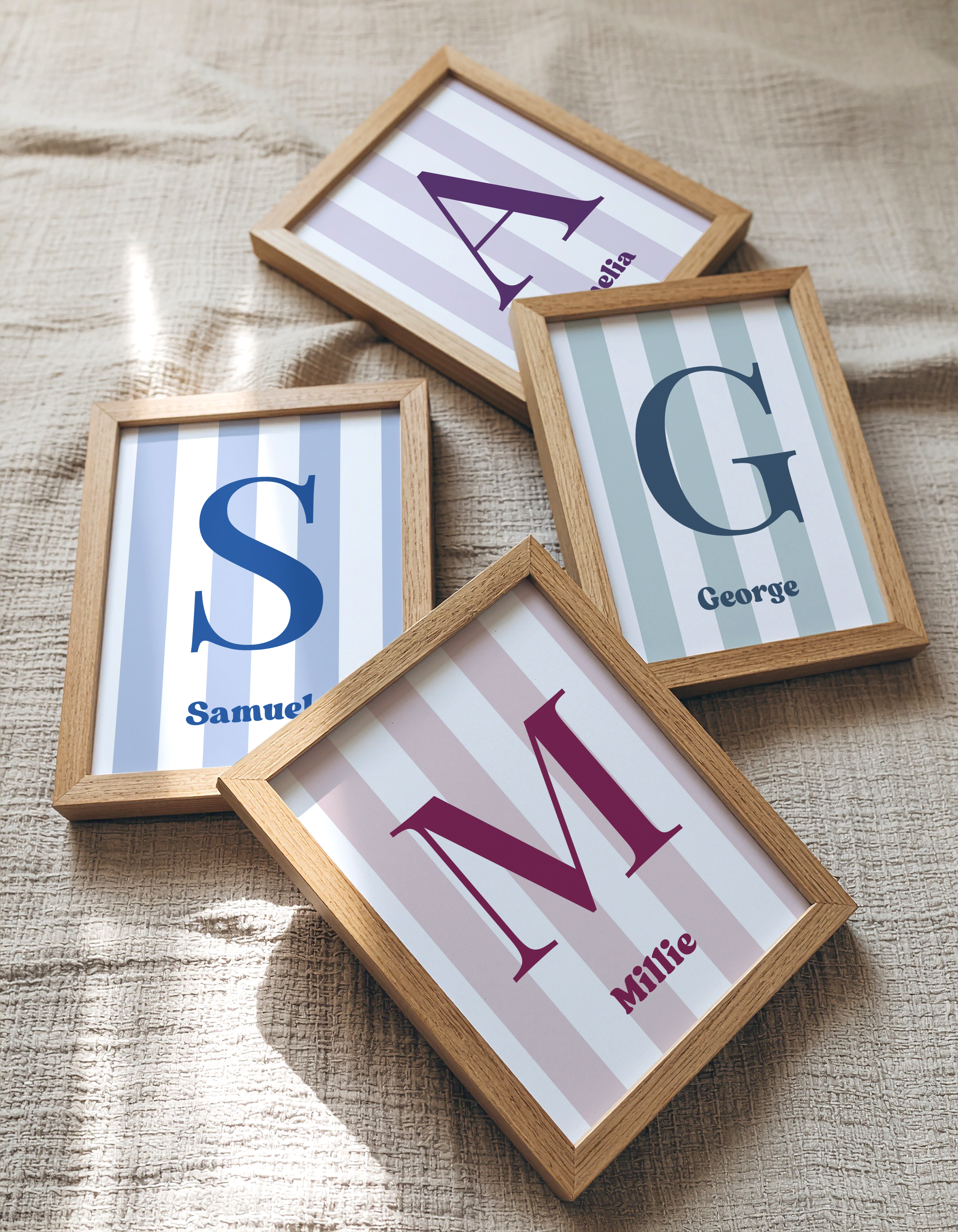 Pastel Personalised Initial Name Print