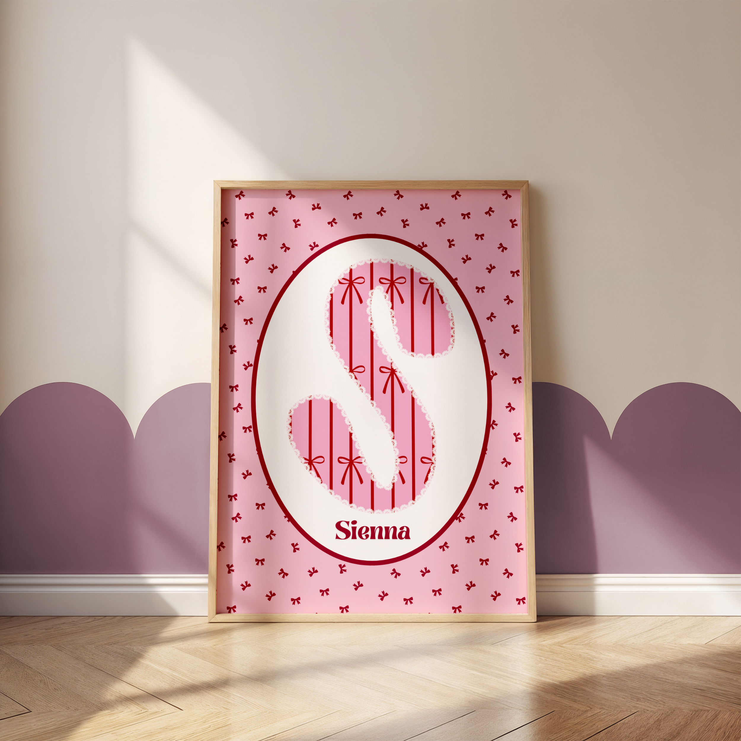 Pink Bow Name Print