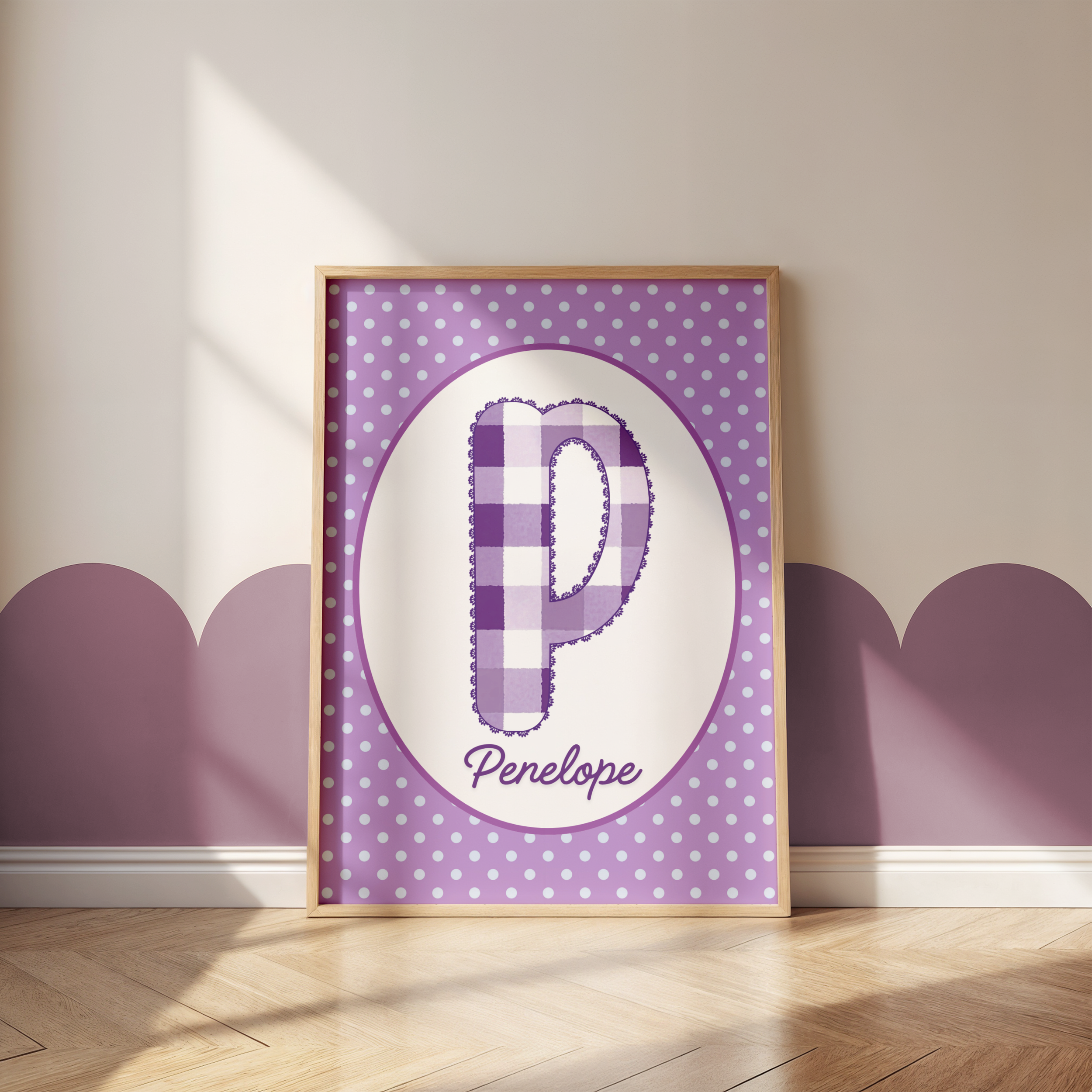 Purple Polka Dot Name Print