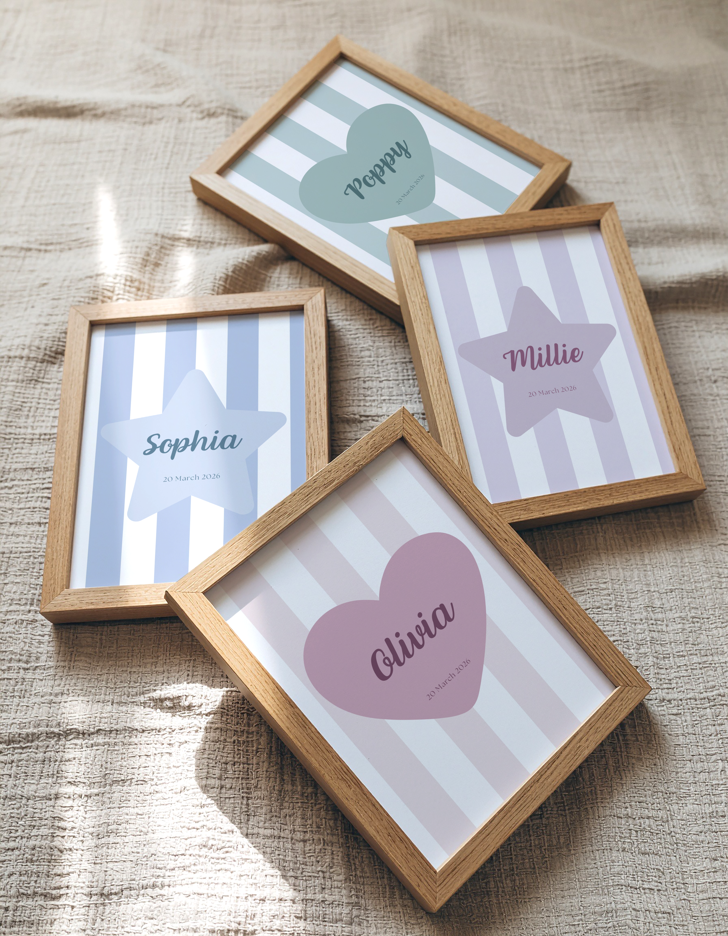 Personalised Nursery Name Print, Custom Name Wall Art, Girls Nursery Decor,
